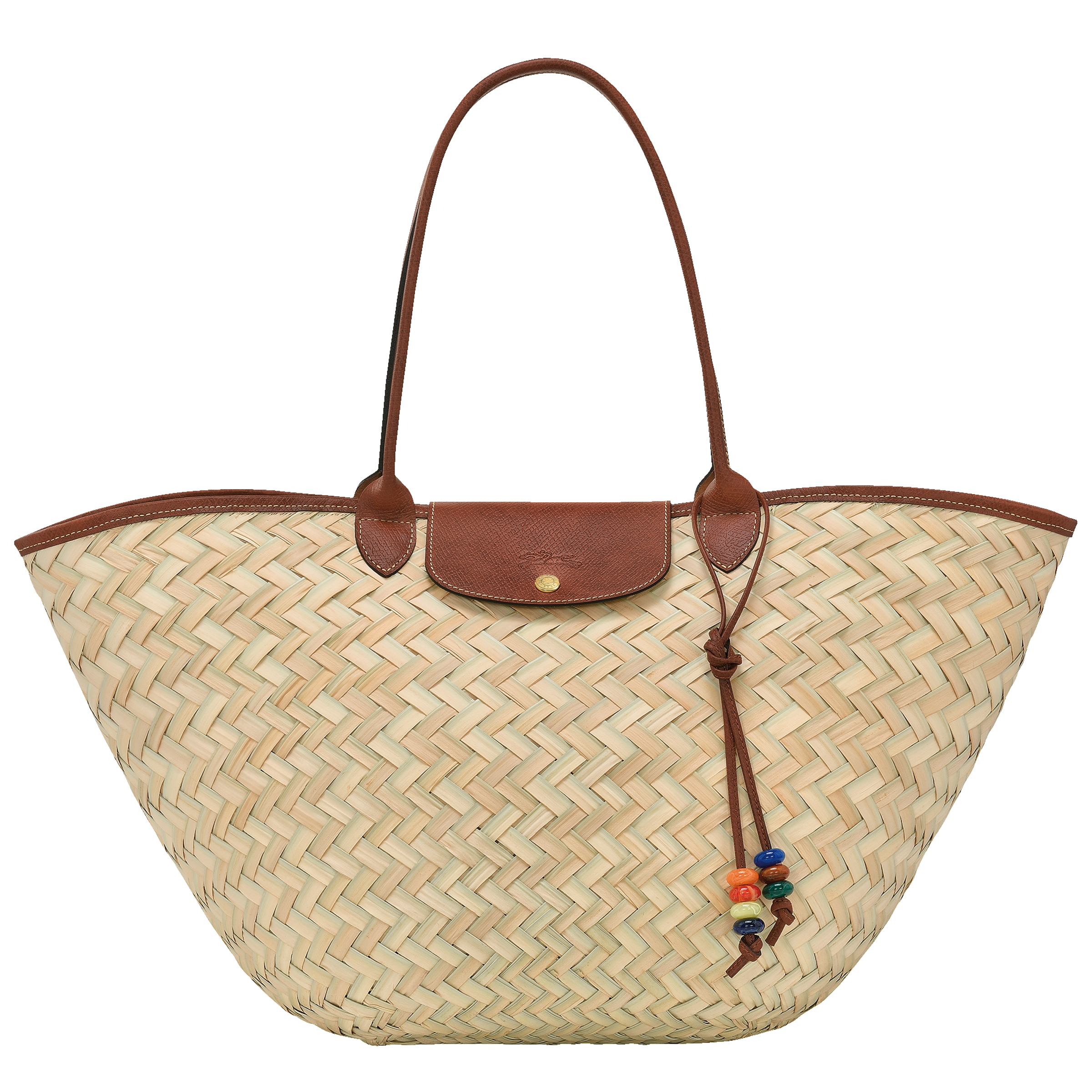 LE PANIER PLIAGE TRESSE系列棕色手提包 。NT$18,500(LONGCHAMP提供)