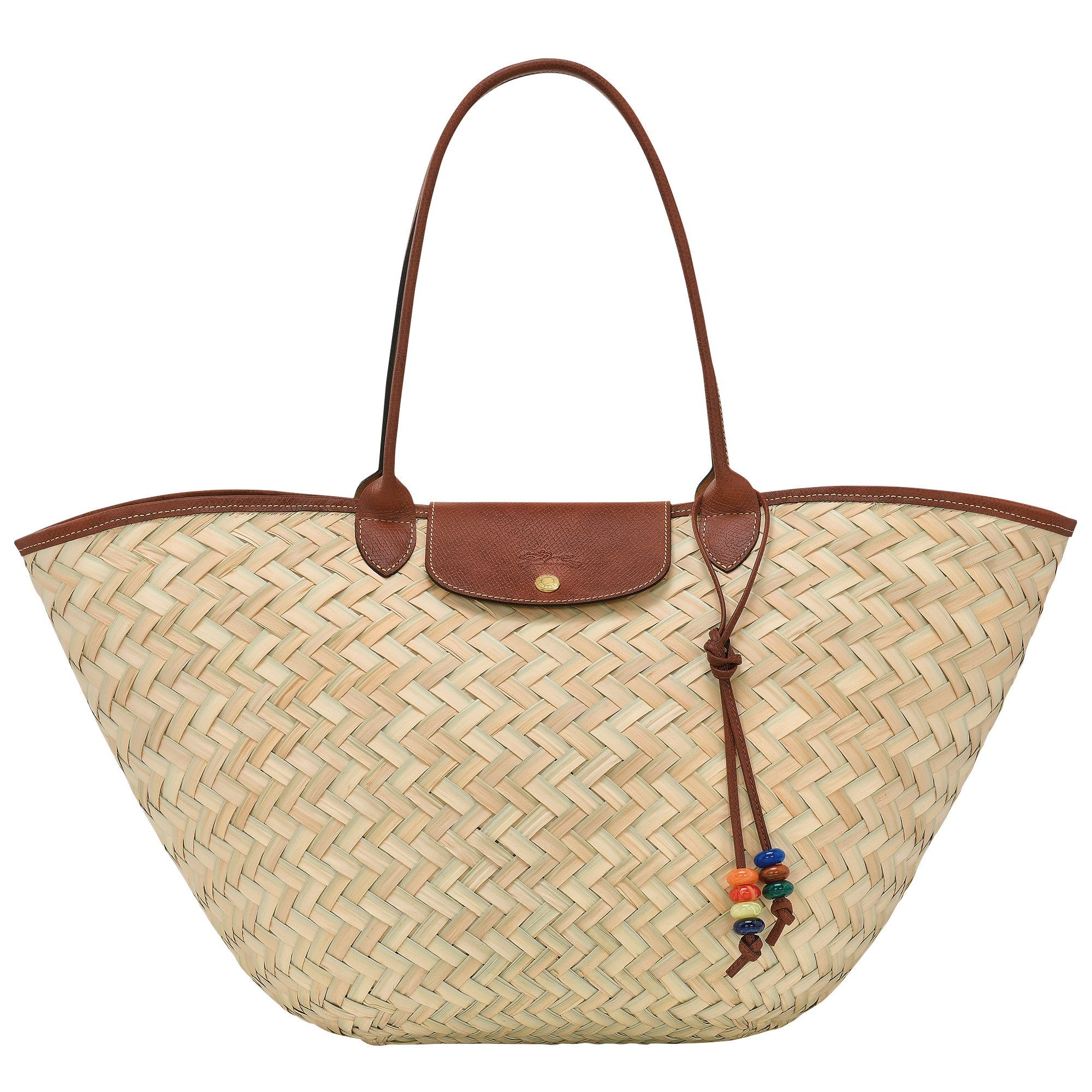 LE PANIER PLIAGE TRESSE系列棕色手提包 。NT$18,500(LONGCHAMP提供)