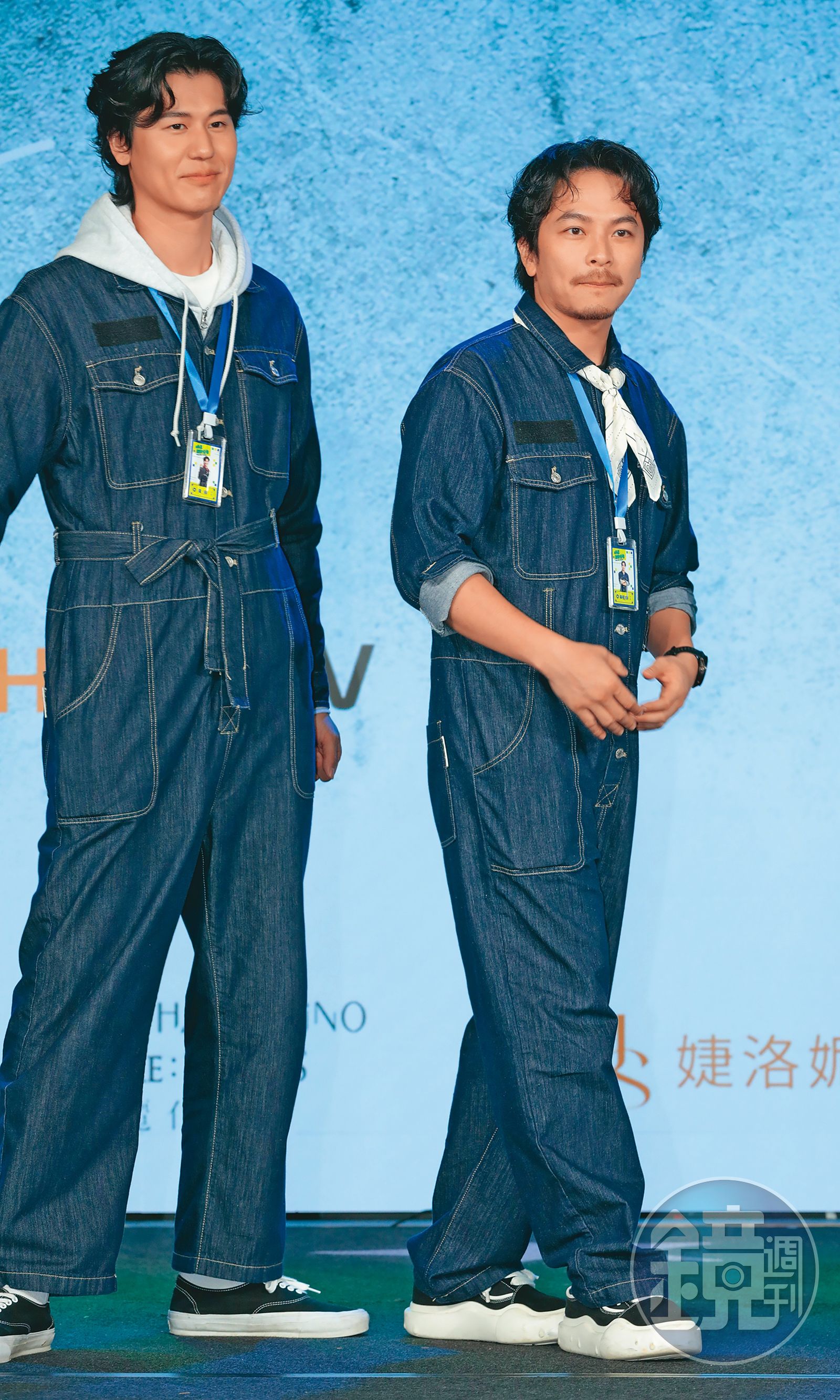 楊銘威（右）除了戲劇外，也挑戰實境節目《明星製作所》的演出。左為風田