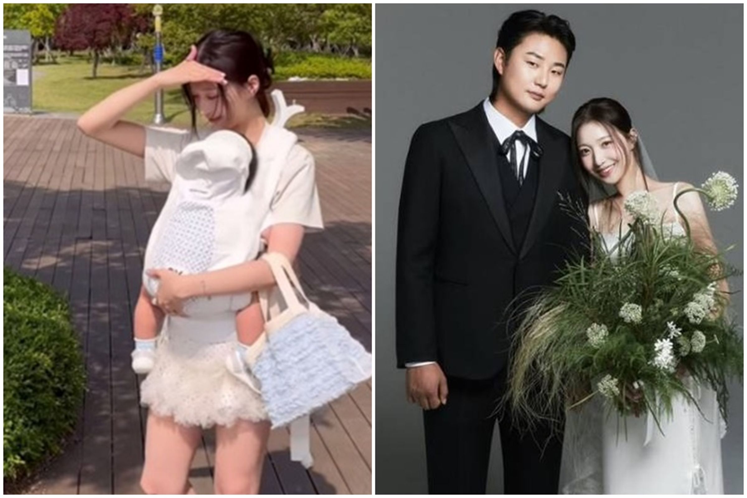 南韓人氣網紅金智妍相甜美補辦婚宴短短1個月就離婚。（翻攝自金智妍IG）