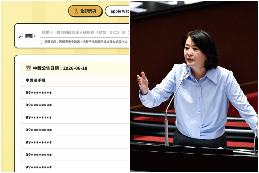 運彩抽獎活動「蘋果日日抽」中獎名單一度遮蔽中獎人電話。(翻攝自王鴻薇臉書、本刊資料照)