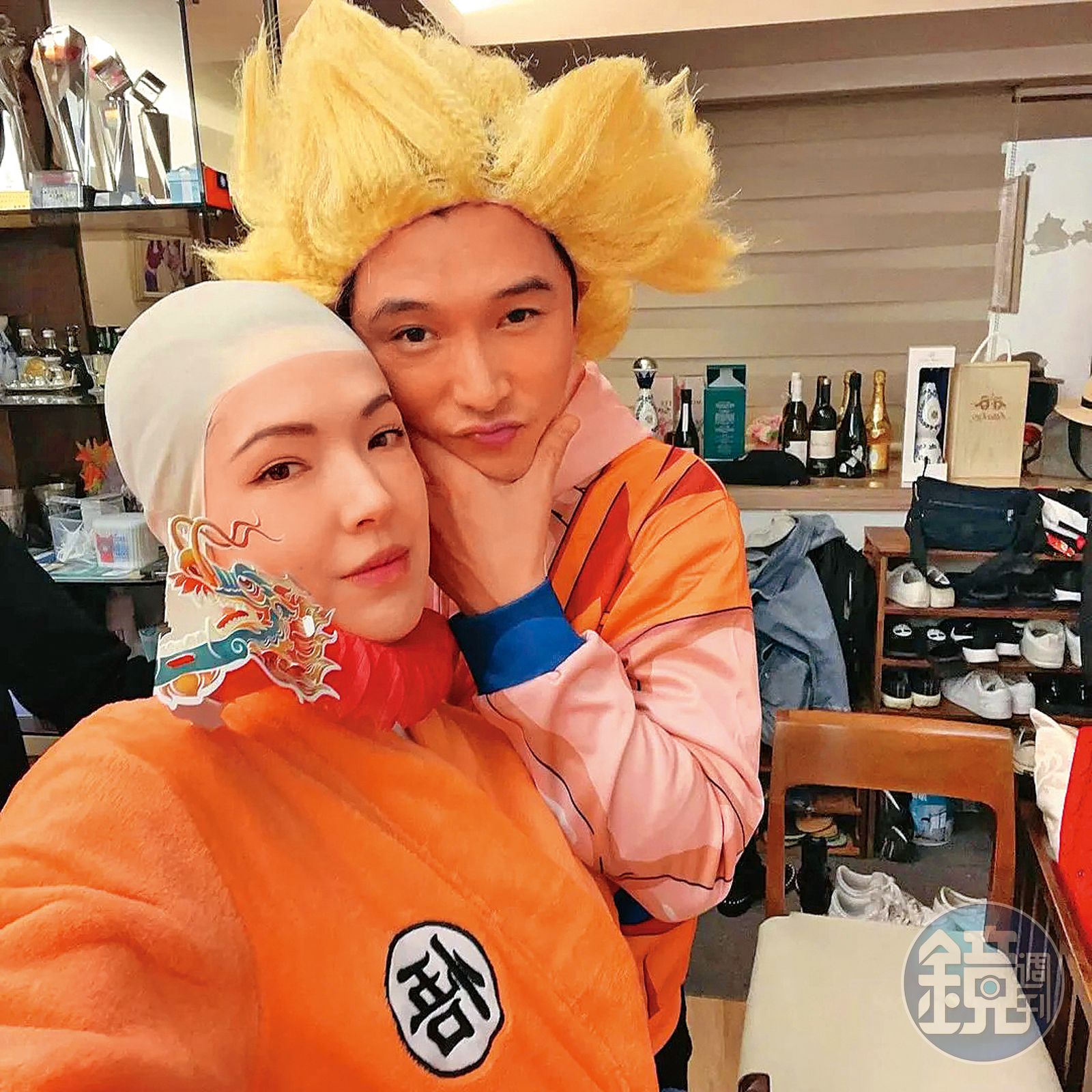 許瑋甯（左）和邱澤（右）曾扮裝化身《七龍珠》動漫人物，兩人私下頻率相當合拍。（圖／翻攝自anno8o7 IG）