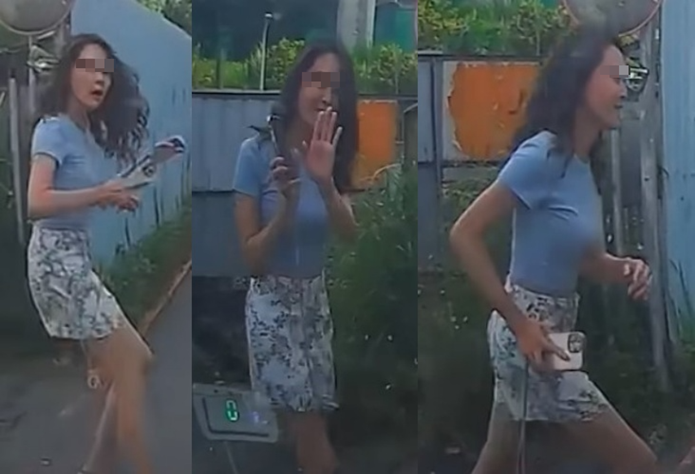 駕駛行經路口時,突然一名行人從巷子衝出,差點釀成車禍。(翻攝自WoWtchout - 地圖型行車影像分享平台)