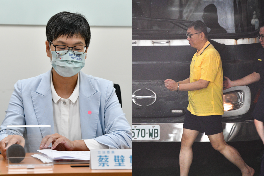 柯文哲（右）的昔日愛將蔡壁如（左）至今仍相信柯文哲為人，並稱看到柯被上銬的畫面就不禁流淚。（本刊資料照）