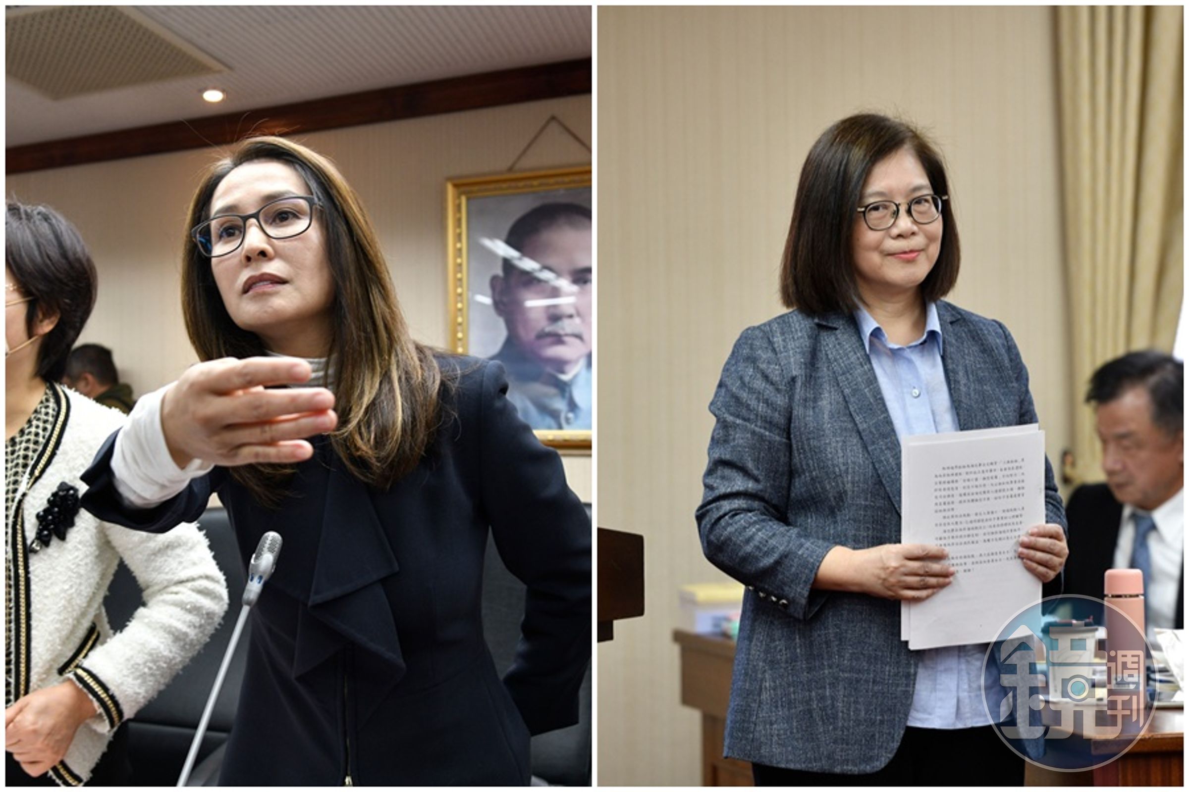 無黨籍立委高金素梅與海委會主委管碧玲，因中國漁船翻覆專案報告名稱槓上。
