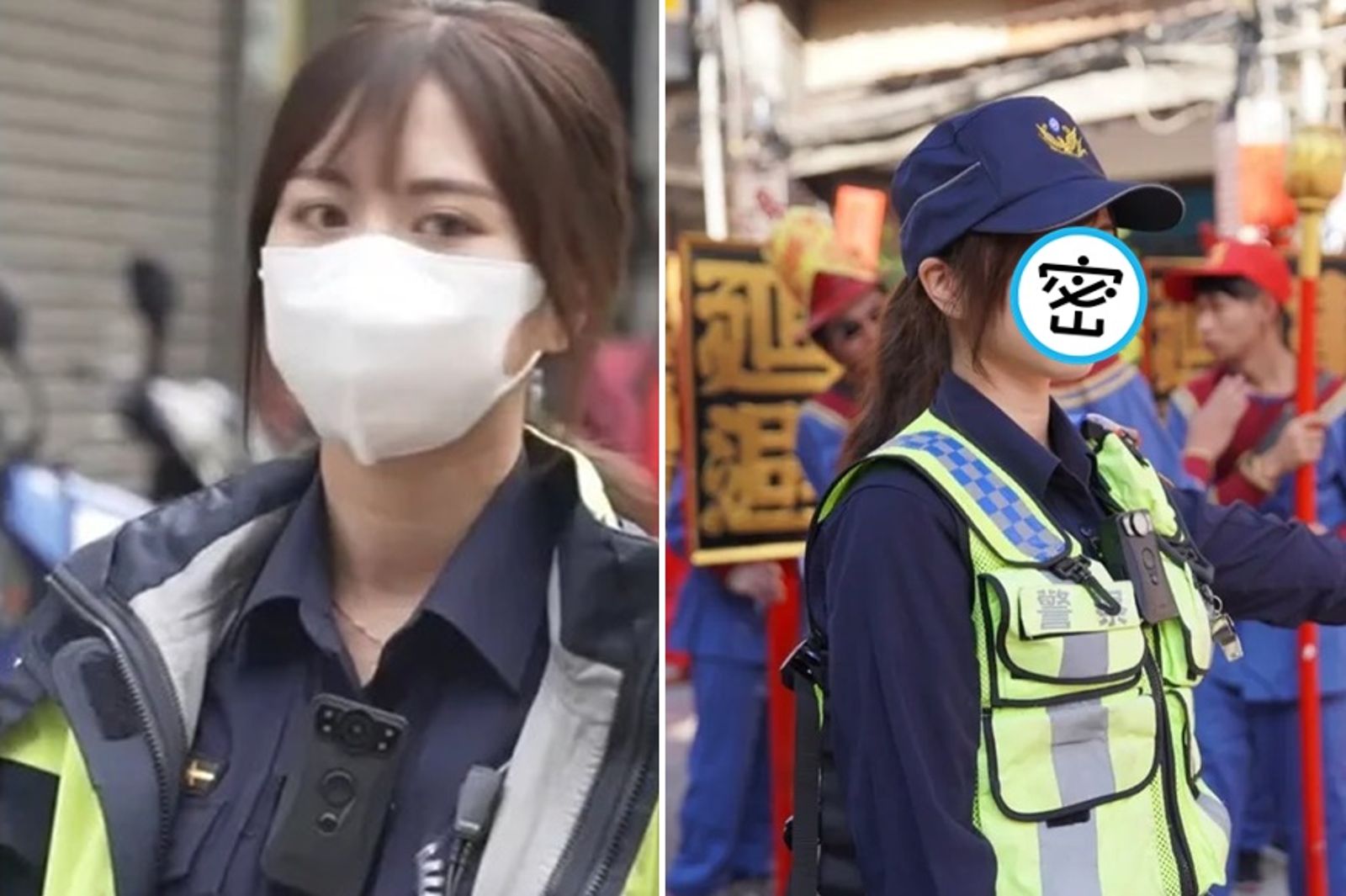 青山王祭正妹女警神到了 「12秒執勤片」吸80萬人朝聖!脫口罩網友再暴動