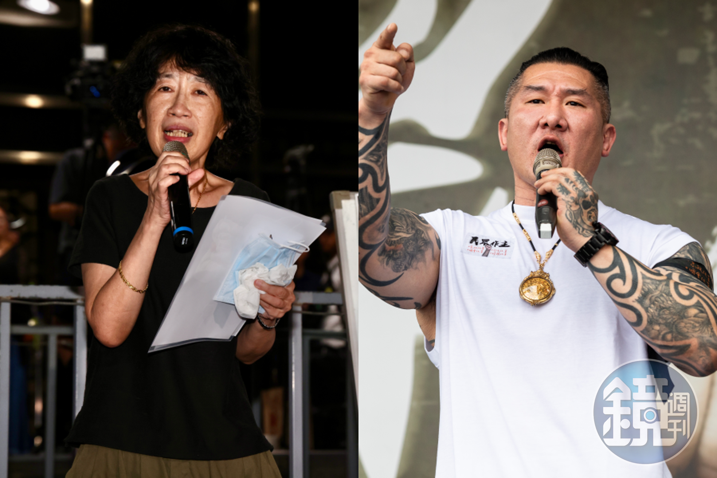 民眾黨今舉辦「集結!司法正義」活動,柯文哲妻子陳佩琪(左)與「館長」陳之漢(右)均到場。(本刊資料照)