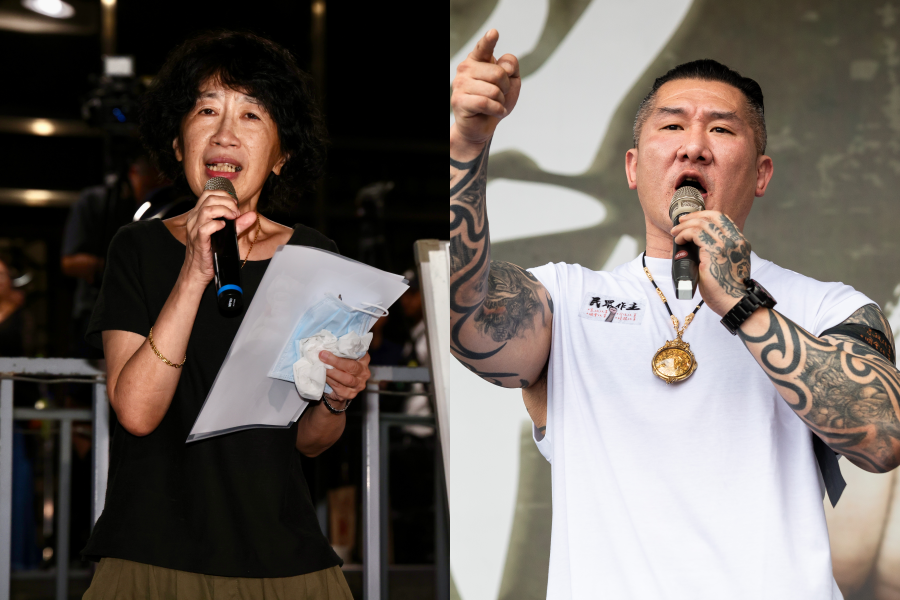 民眾黨今舉辦「集結！司法正義」活動，柯文哲妻子陳佩琪（左）與「館長」陳之漢（右）均到場。（本刊資料照）