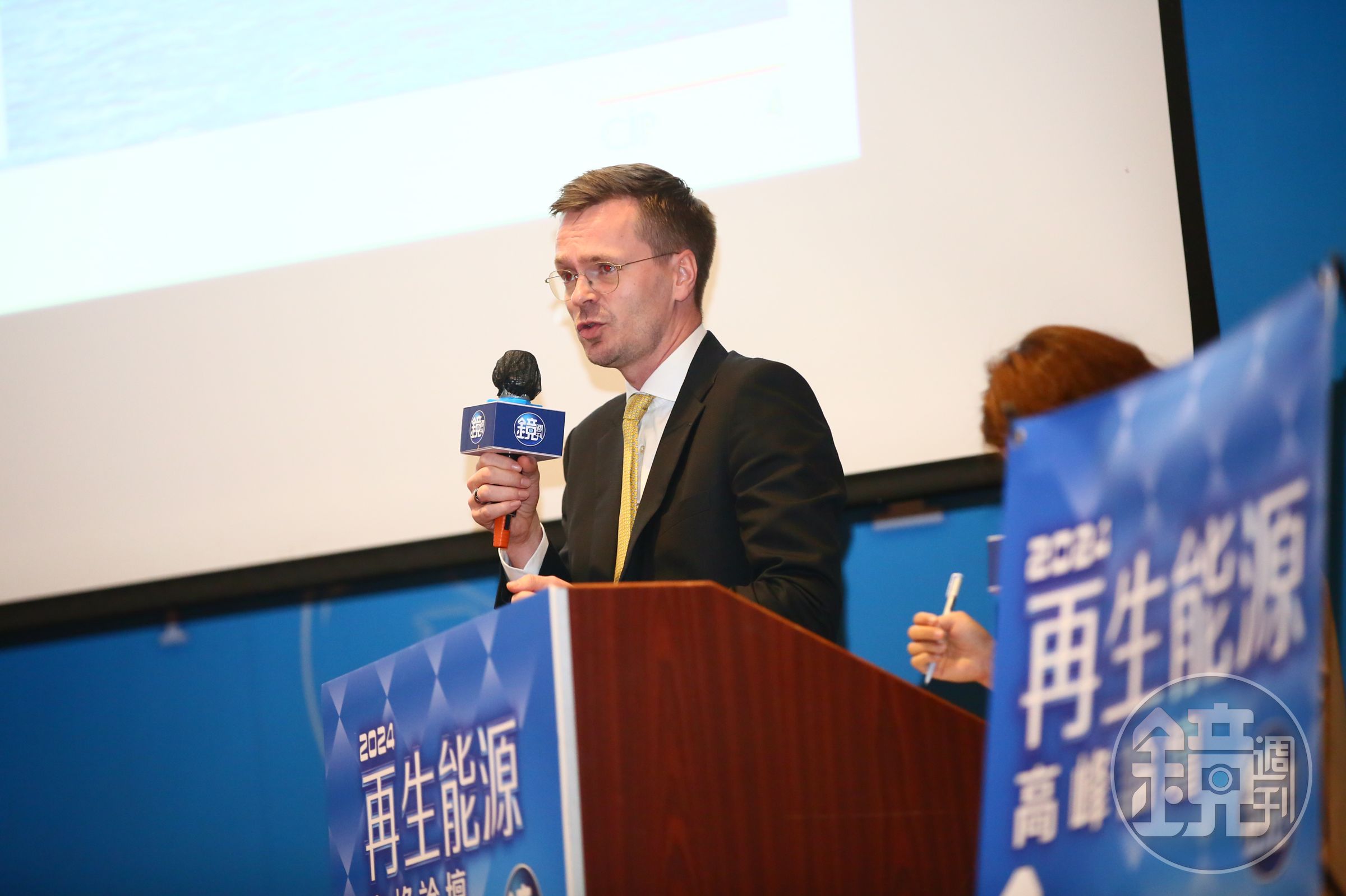 CIP台灣區第三階段區域開發計畫執行長Thomas Correll在《鏡週刊》「2024再生能源高峰論壇」活動中侃侃而談，並直言樂觀看待台灣的專案融資環境的發展。