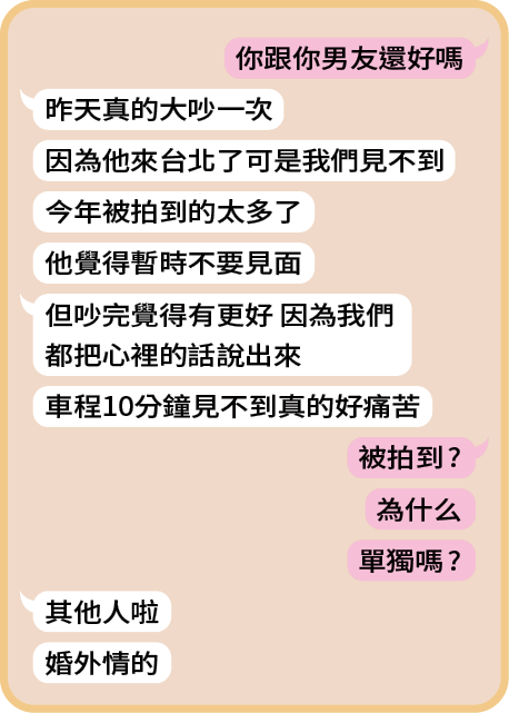 林倪安向友人透露自己捲入婚外戀情。(示意畫面)