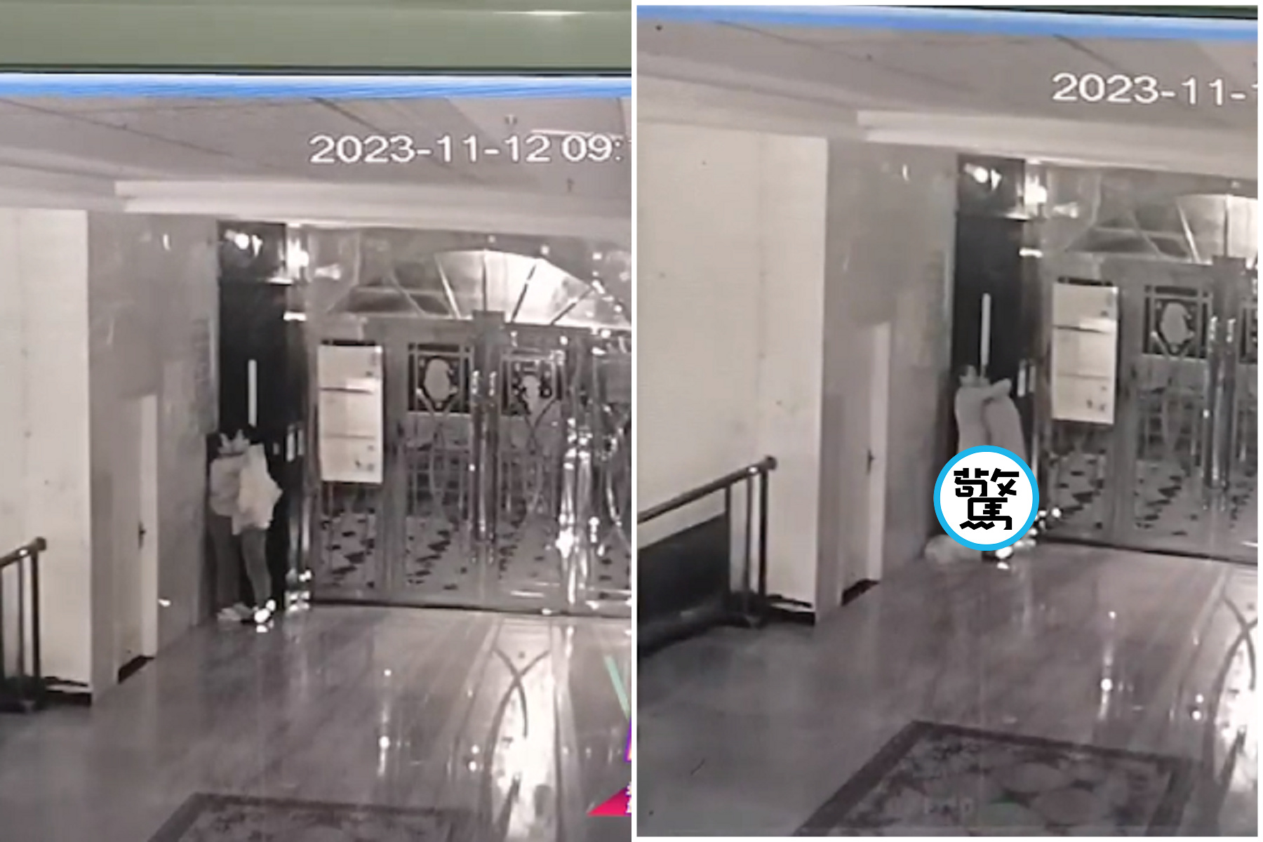 超越中國隨地便溺，直接在梯廳洩欲！男女4分鐘「快槍升天」。（翻自《51吃瓜網》）