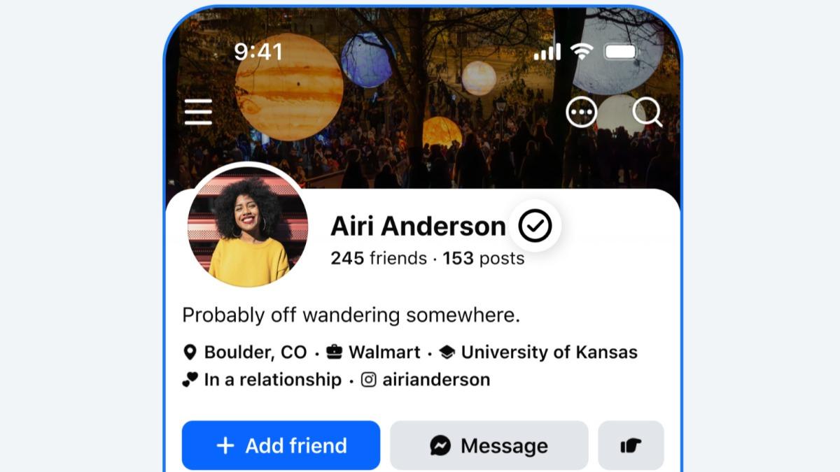 Meta宣布Facebook推出全新的免費「Facebook Verified」驗證服務，降低AI假帳號帶來的風險。（翻攝Meta網站）