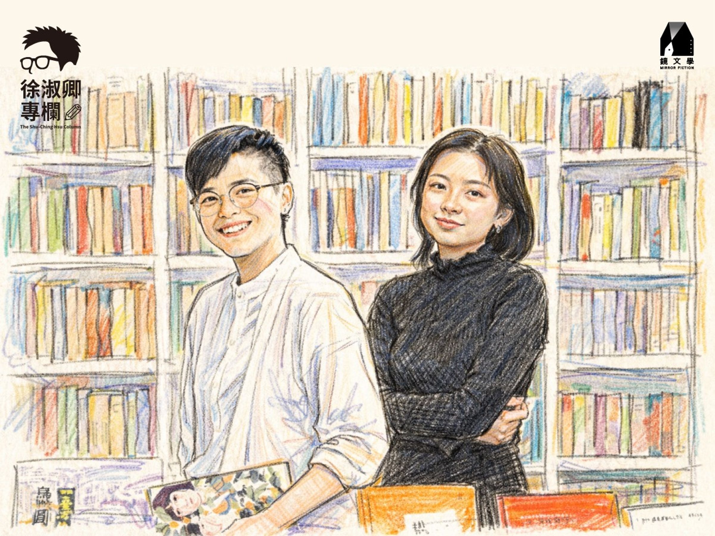 國際布克獎短名單3月底即將揭曉。今年日本、韓國、台灣、中國等東亞地區,僅有《臺灣漫遊錄》進入長名單。《臺灣漫遊錄》能否不僅代表台灣,也代表東亞走進短名單,格外受到期待。左為作者楊双子,右為譯者金翎。(圖/陳克宇)