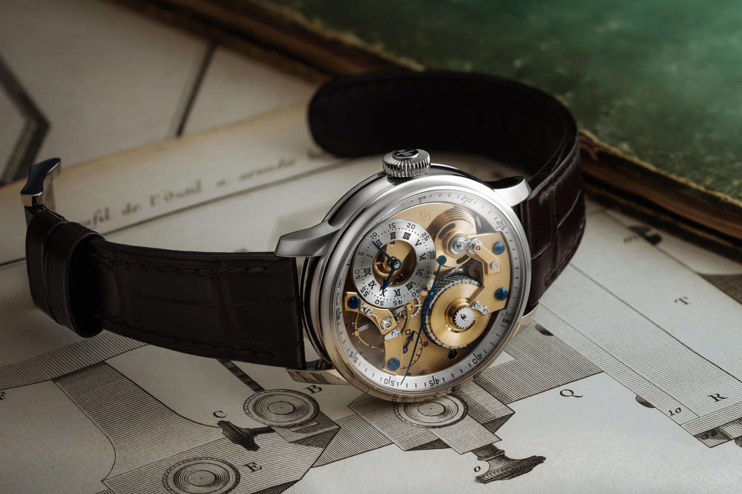 FERDINAND BERTHOUD Naissance d’une Montre 3｜錶徑44.3mm／精鋼材質／時、分、秒指示；動力儲存顯示／FB-BTC.FC手上鏈機芯／動力儲存約50小時／防水30米／定價85萬瑞郎（18K金款限量10枚；精鋼款限量1枚）