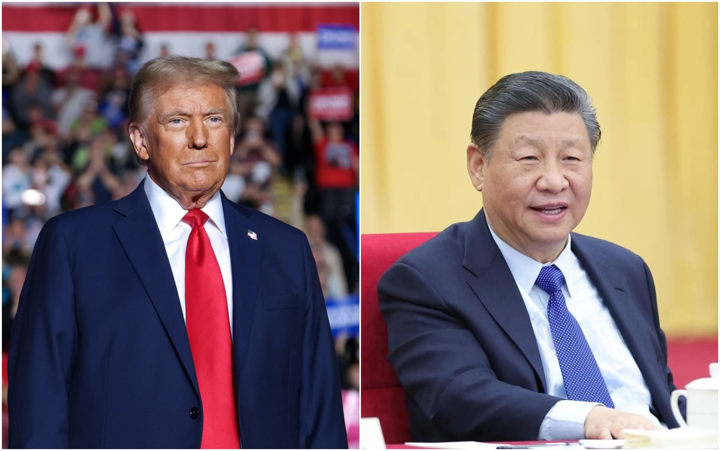外媒報導以色列與伊朗衝突,指美國若不協助以色列,等於向中國傳遞「美國不會保衛台灣」的訊息。(翻攝Donald J. Trump臉書、新華社)