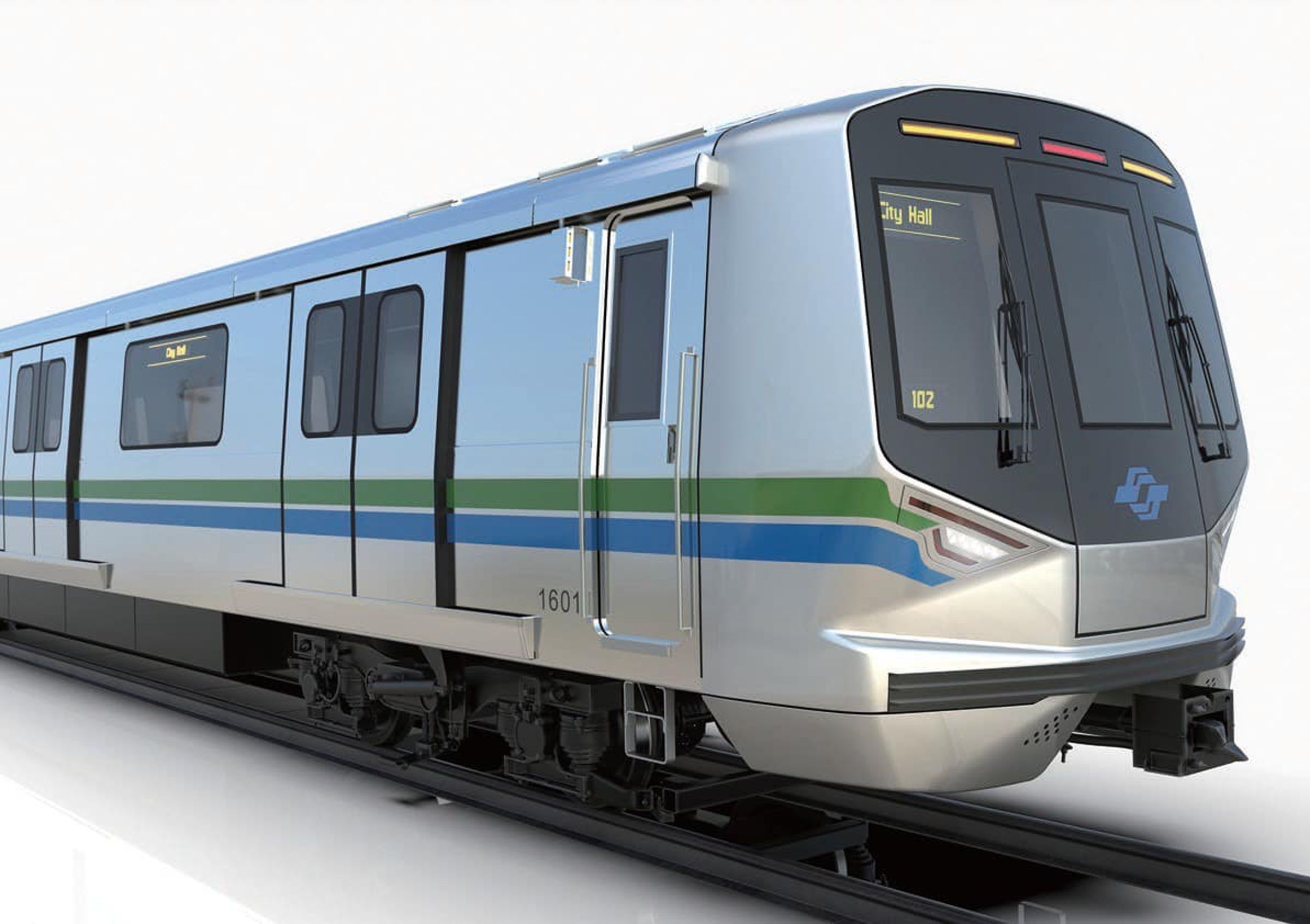 台北捷運引進「韓國樂鐵電聯車」,車廂外型充滿科技感。(翻攝自台北捷運 Metro Taipei臉書)