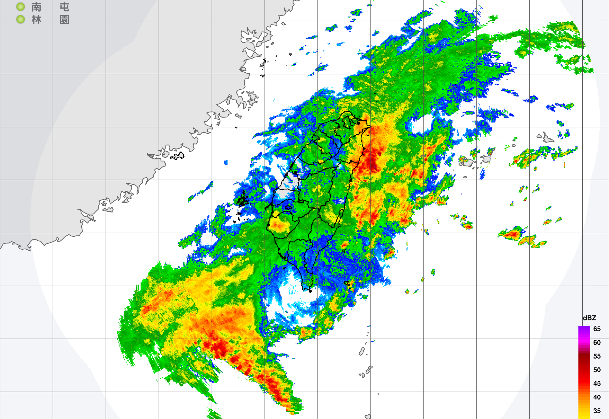 大豪雨強灌宜蘭縣。(中央氣象署提供)