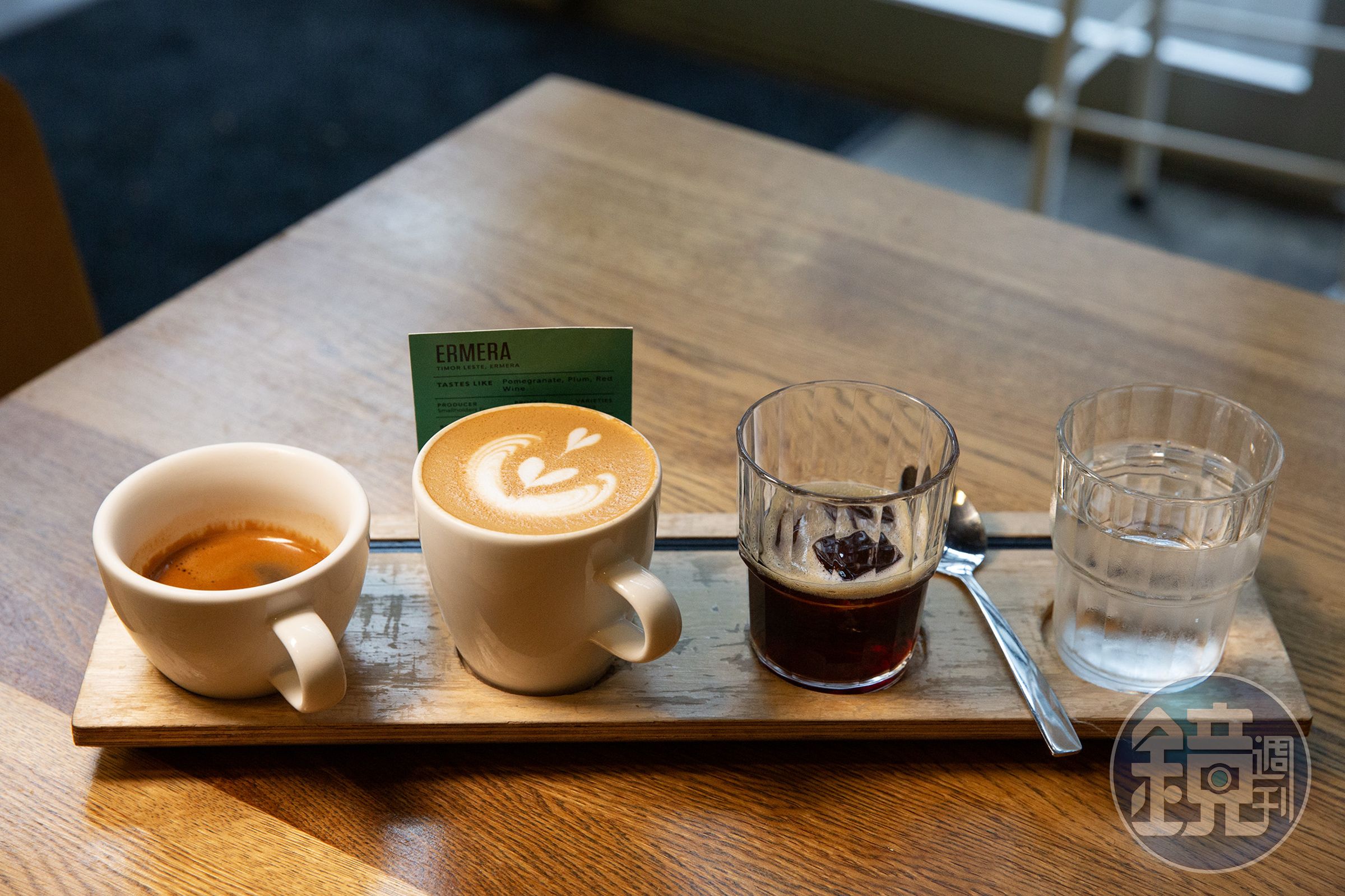「Coffee Three Ways」以同款咖啡豆分別製作義式濃縮、Flat White與Cold Drip,讓人比較不同沖煮方式帶來的香氣與口感變化。(紐幣18元/份,約NT$329)