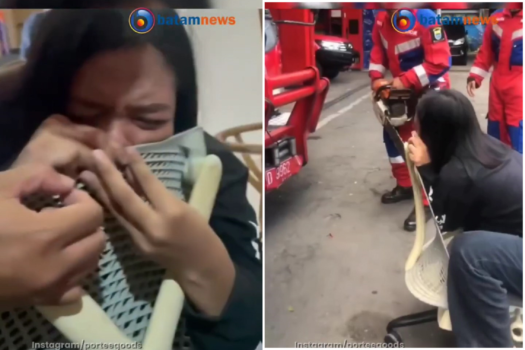 只能給87分了！女剛穿鼻環無聊戳椅背網洞，下場超悲劇。（翻自《每日郵報》）