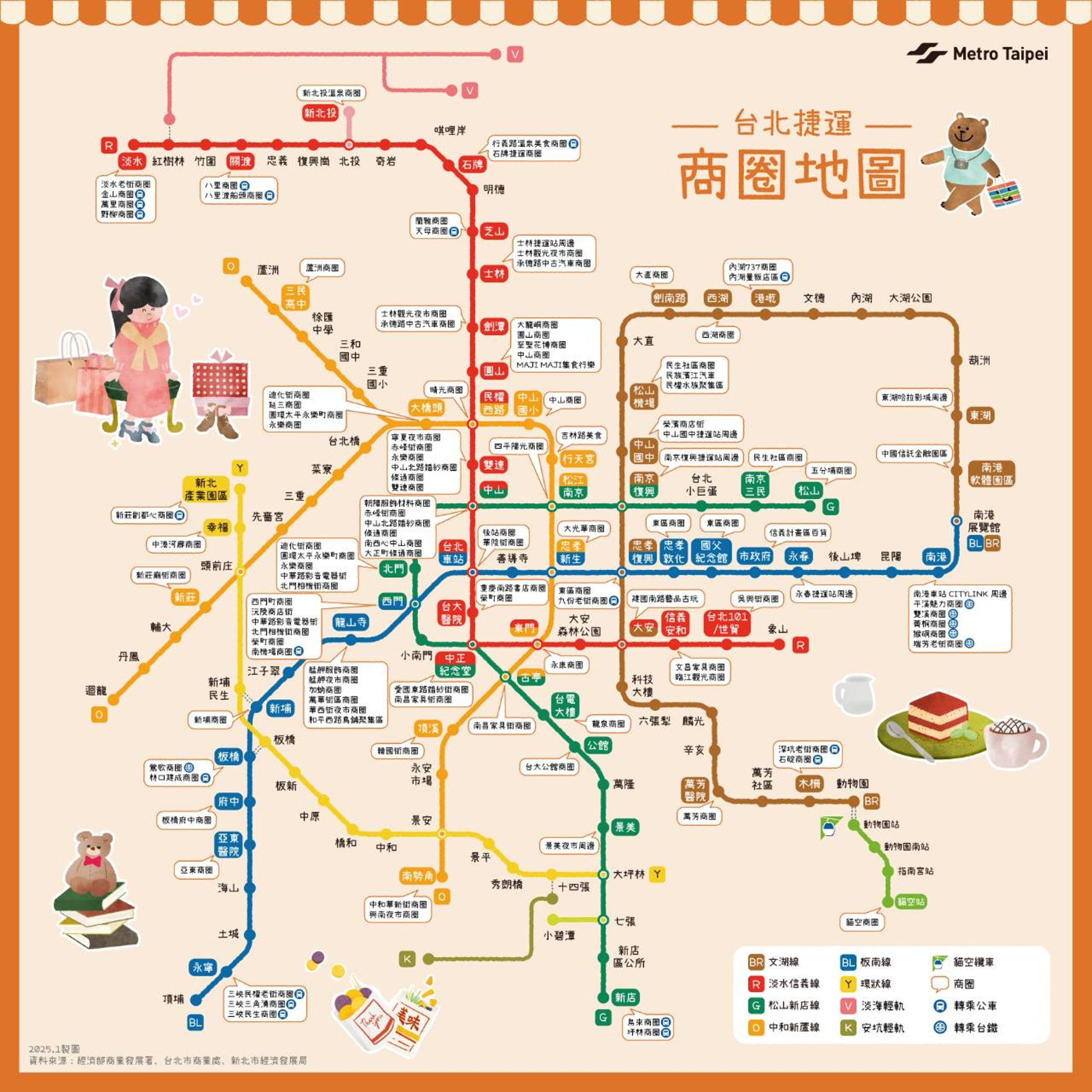 北捷整理商圈地圖。（台北捷運公司提供）