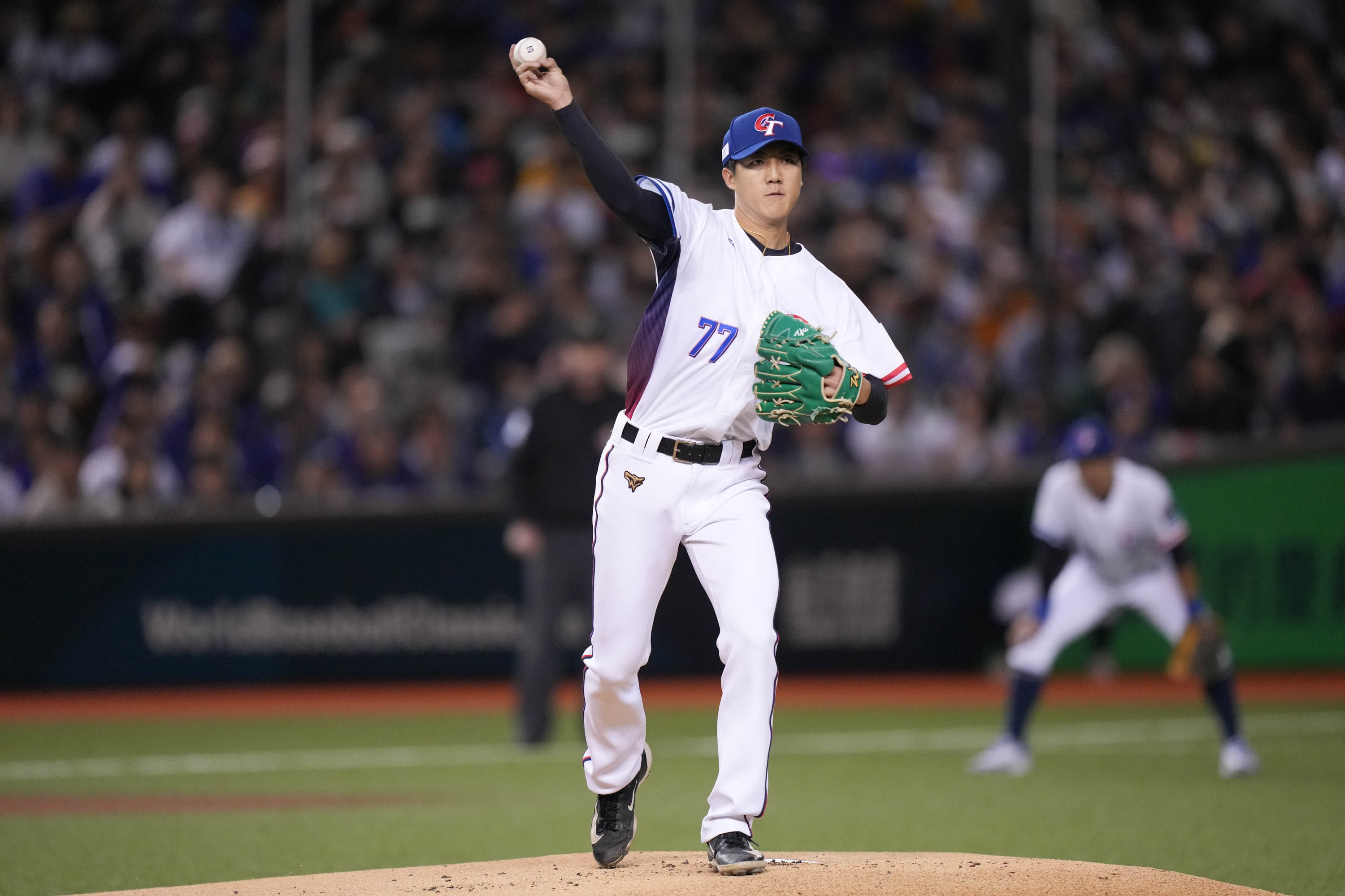 首戰先發陳宇宏僅投1局就失2分退場，也影響到後續的調度。（中華棒協提供）