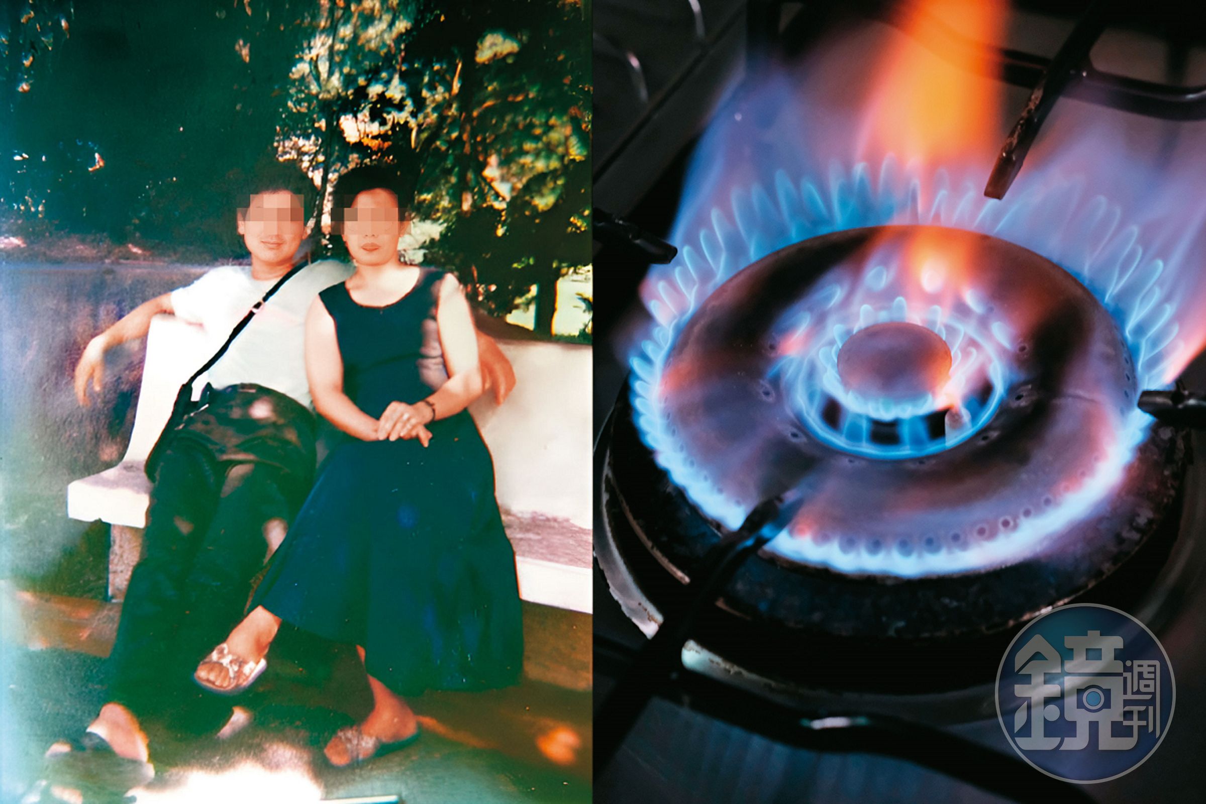 賴男（左）因不滿李女（右）想離婚，竟假意約簽協議書殺妻辱屍；賴男殺害李女分屍後，還以瓦斯爐燒烤妻子頭顱，意圖毀屍滅跡。（翻攝畫面）