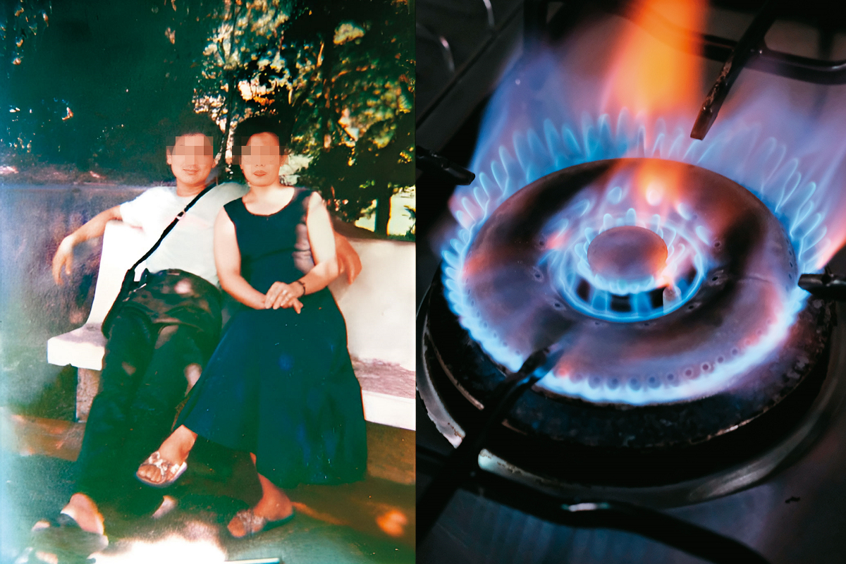 賴男（左）因不滿李女（右）想離婚，竟假意約簽協議書殺妻辱屍；賴男殺害李女分屍後，還以瓦斯爐燒烤妻子頭顱，意圖毀屍滅跡。（左圖為翻攝畫面）