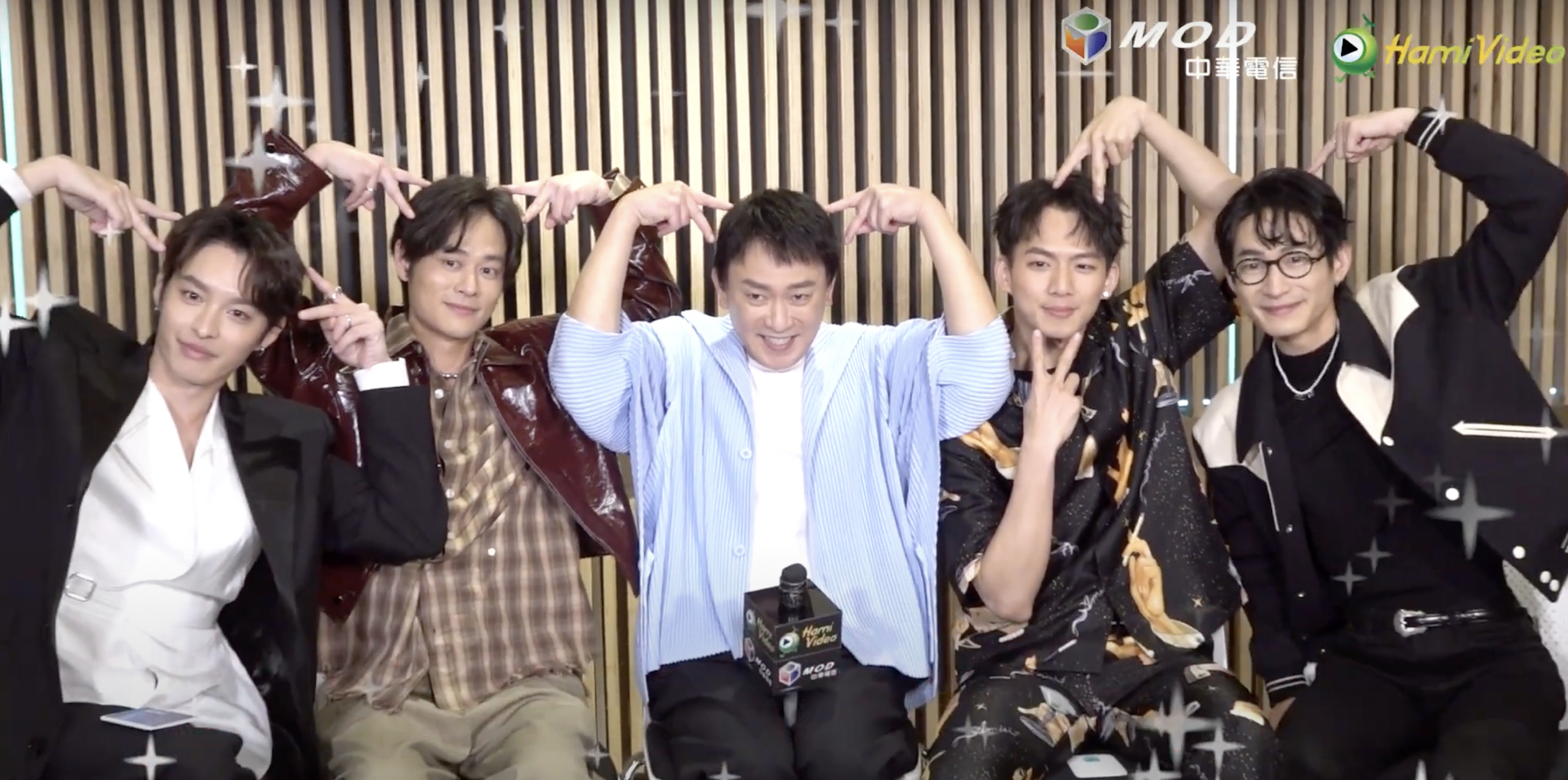 王識賢率領夏騰宏、吳念軒、曹佑寧、黃河共同接受Hami Video專訪。（Hami Video提供）