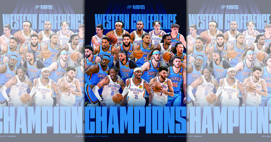 雷霆大勝30分痛宰灰狼，睽違13年晉級NBA總冠軍賽。（翻攝X）