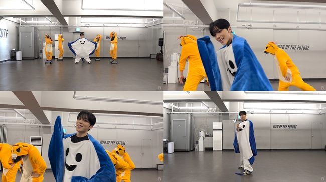 文鐘業新歌〈X.O.X〉MV點擊破百萬，穿上動物裝跳舞謝粉絲。（翻攝自網路）