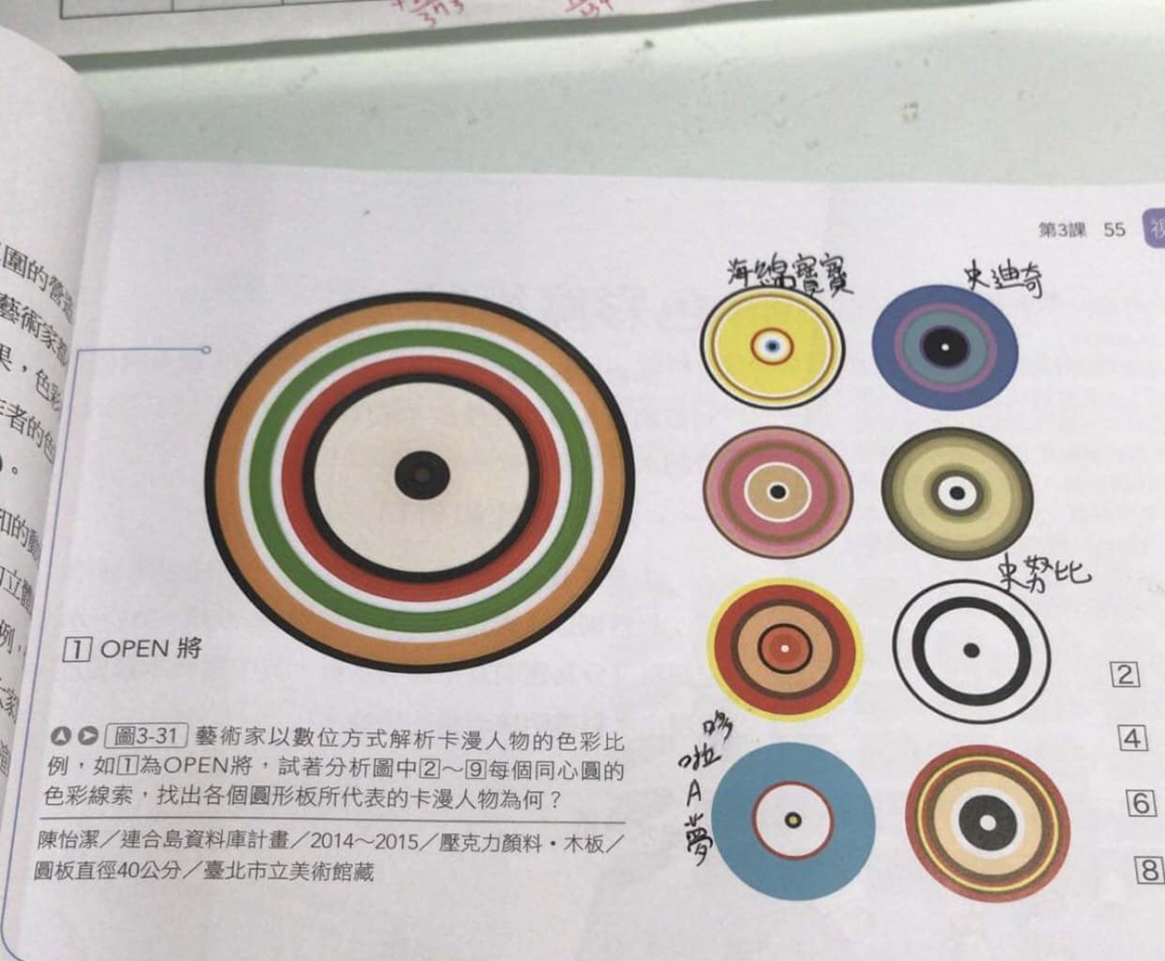 國一藝術課本所出的練習題,考倒一票網友。(翻攝自臉書社團國中學習討論群)