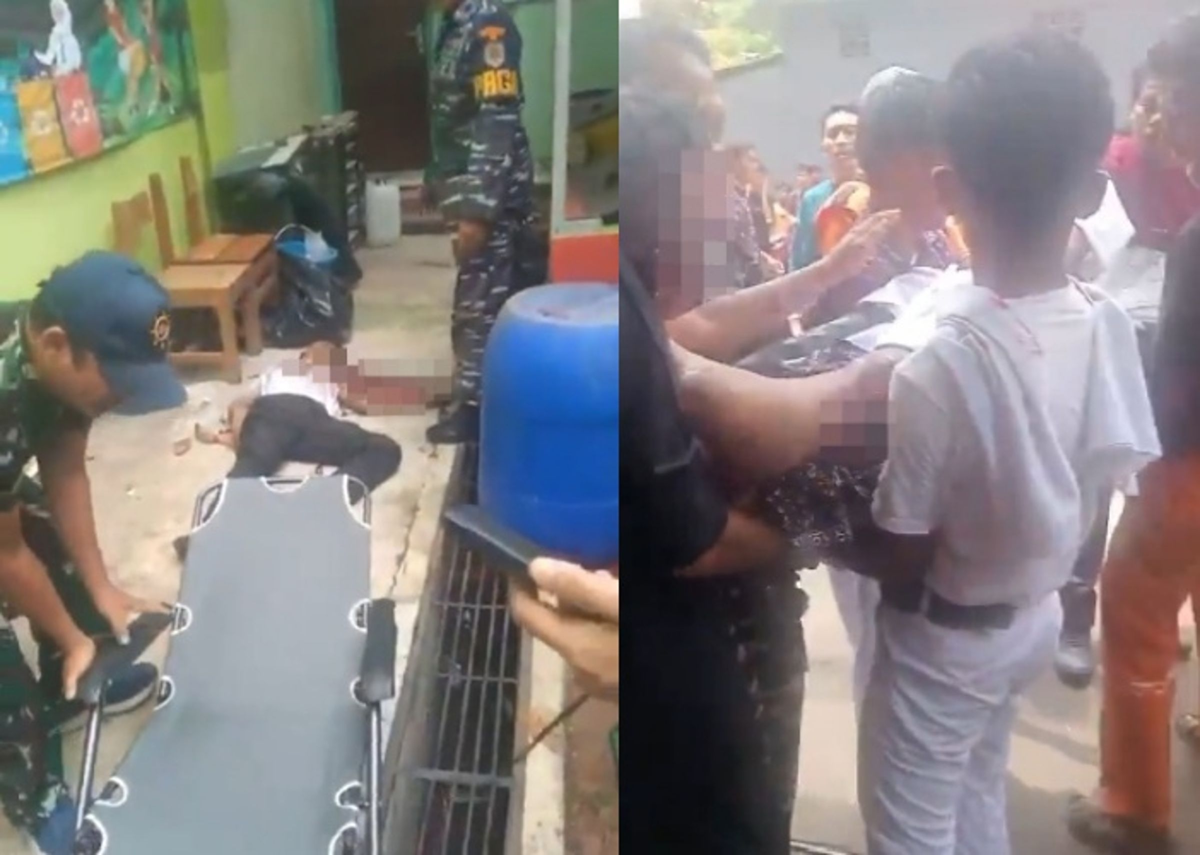 雅加達SMAN72高中校園禮拜期間發生爆炸,警方封鎖現場並送傷者醫治。(翻攝自X)