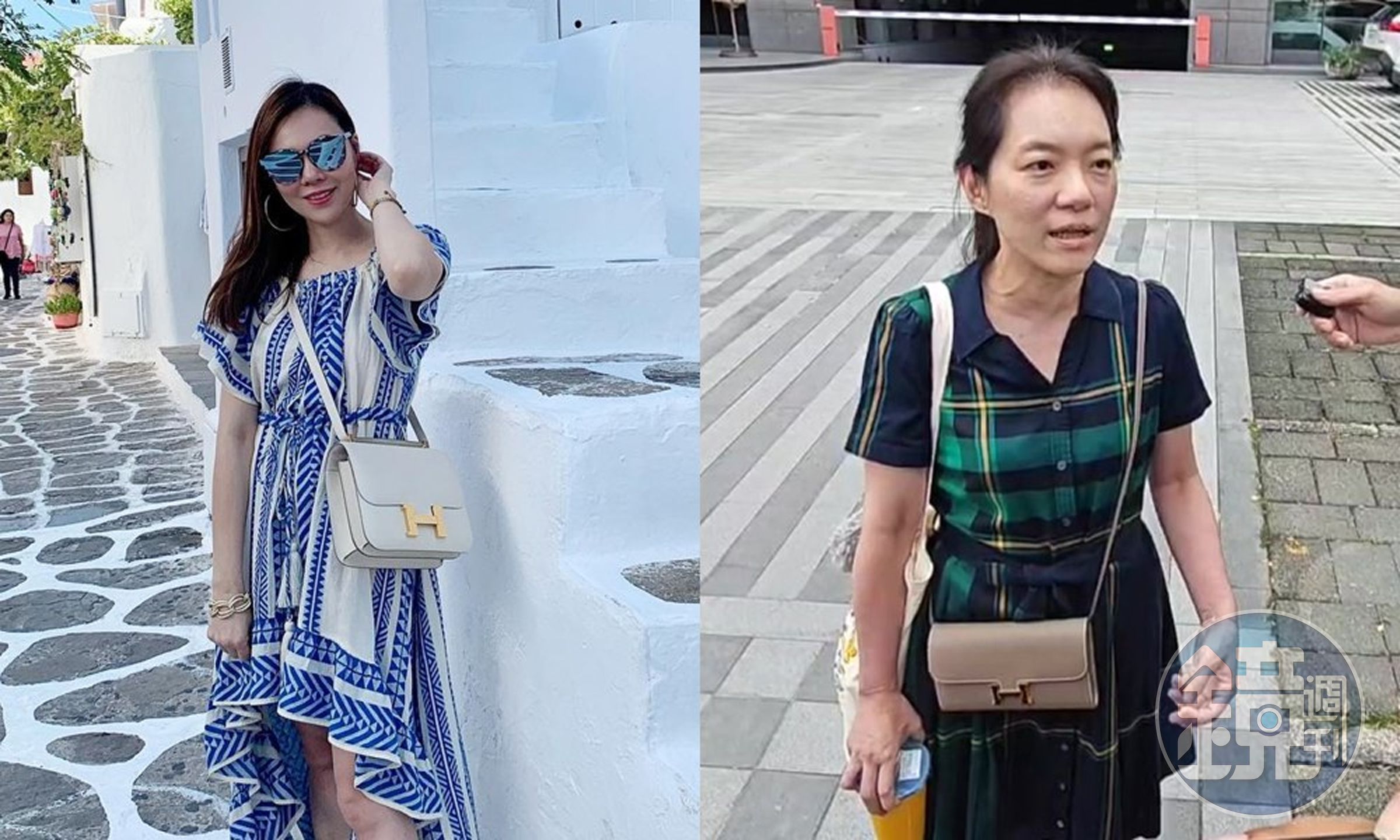 曾馨瑩（左圖）和陳幸妤（右圖）不約而同選擇愛馬仕Constance系列，前者偏愛經典Constance 24，陳幸妤則背著Constance To Go現身。（翻攝自曾馨瑩IG、本刊資料照）