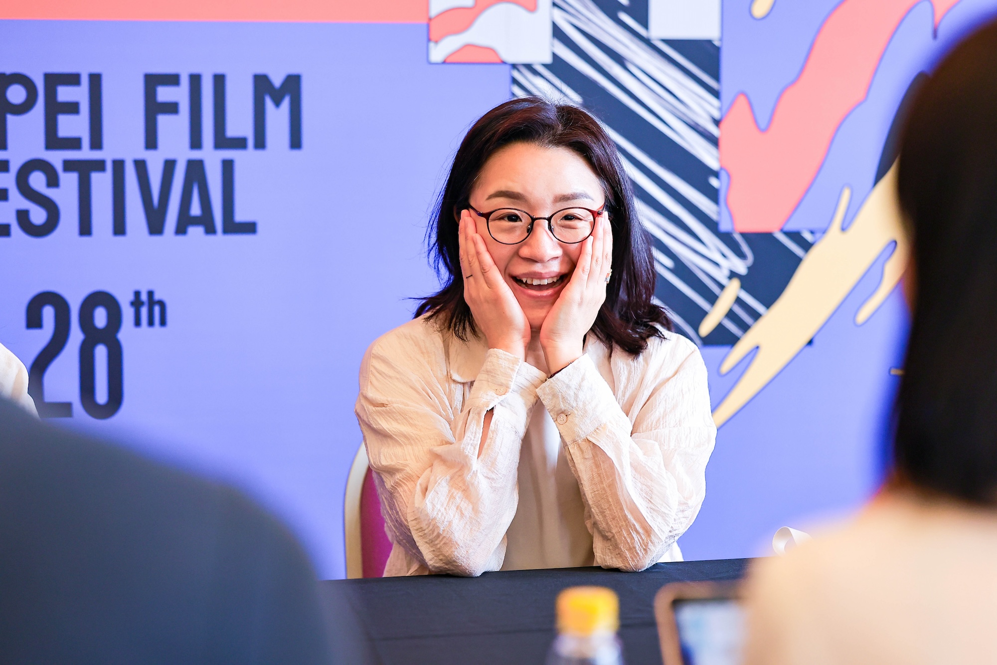 《世界的主人》導演尹佳恩，談到《Sweet Home》高旻示素顏演出力挺，讓她珍藏採訪截圖多年後終於派上用場。（台北電影節提供）