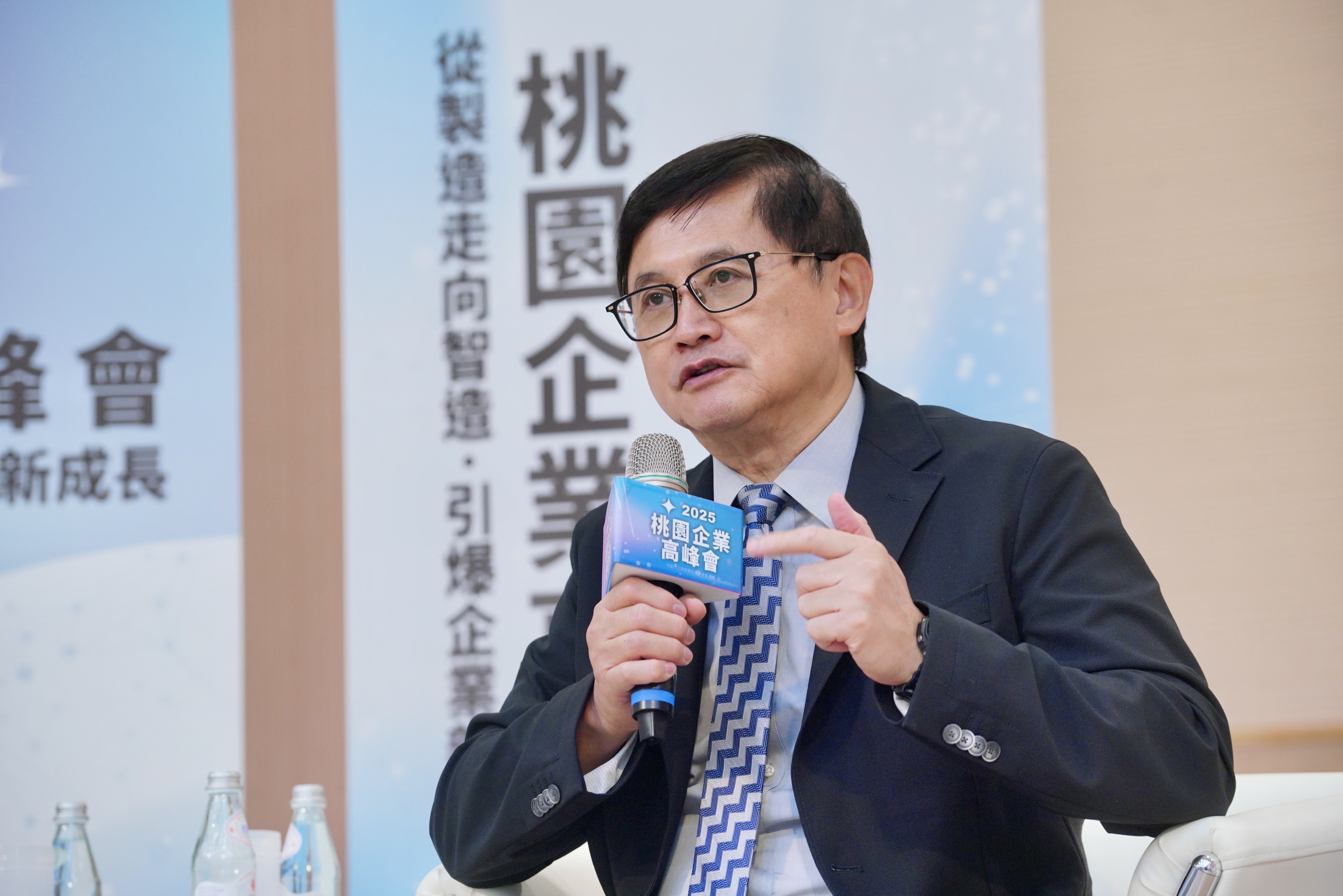 和碩集團董事長童子賢今（12）日出席「2025桃園企業高峰會」。