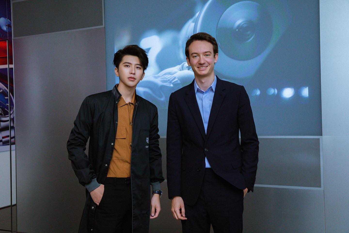 Frédéric Arnault在5年前接任TAG Heuer全球CEO，成為品牌史上最年輕的執行長。他與前代言人陸星蔡徐坤合照，顏值沒在輸。（翻攝Frédéric Arnault INS）
