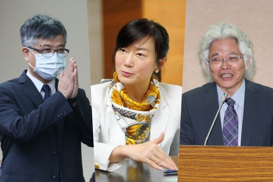 考試院所屬部會新任首長人選，考選部長由劉孟奇（左）出任，銓敘部長則是由施能傑（右）擔當，至於公務人員保障暨培訓委員會主任委員為現任主委郝培芝（中）留任。（翻攝自公務人員保障暨培訓委員會官網、本刊資料照）