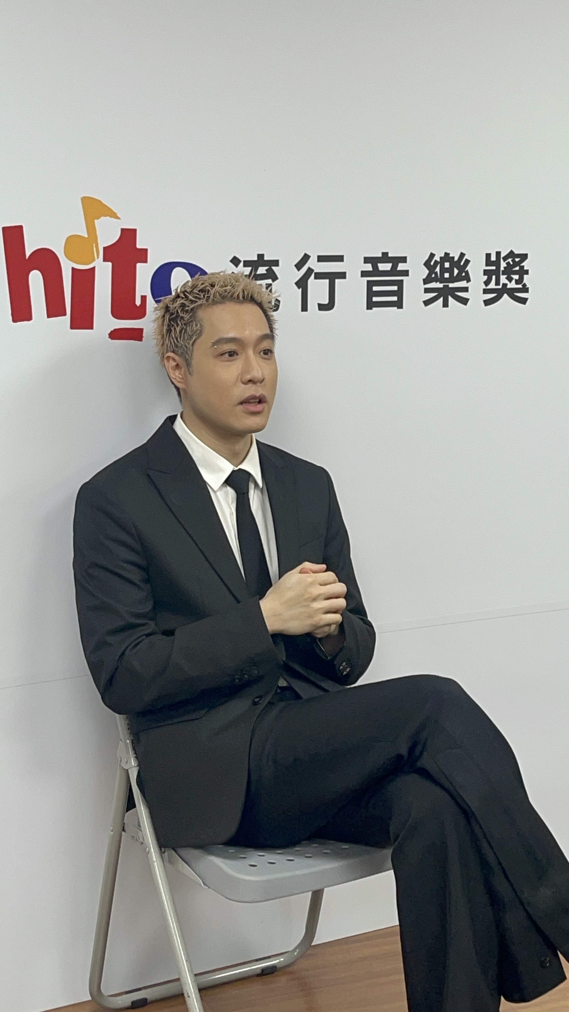 一直被追問入圍金曲，周湯豪從平靜到後來整個人緊張了起來。（圖／陳于嬙攝）