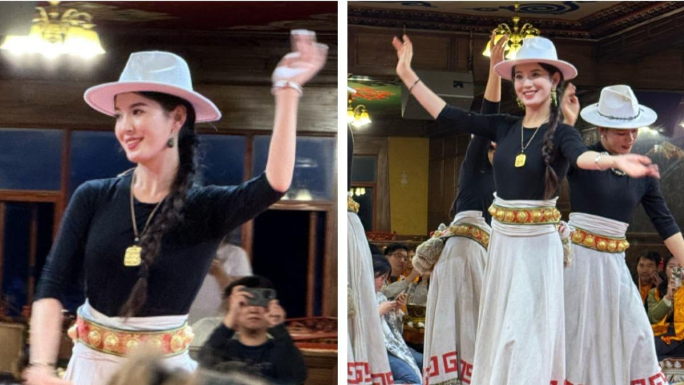 一名藏族女舞者因外貌神似南韓知名演員宋慧喬，一炮而紅。（翻攝自微博）