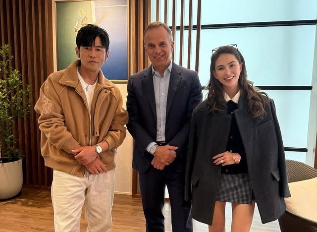 周杰倫、昆凌和澳網主席提列（中）合照。（翻攝jaychou IG）