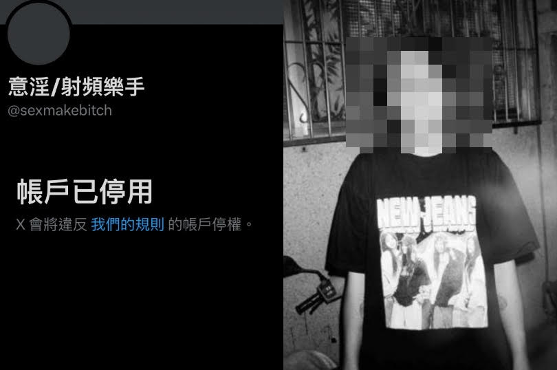 甯姓攝影師遭踢爆利用Deepfake換臉技術合成女樂手淫照，還上傳到社群色情帳號散布，目前帳號已遭停權。（翻攝threads@kong_m31a、翻攝X）