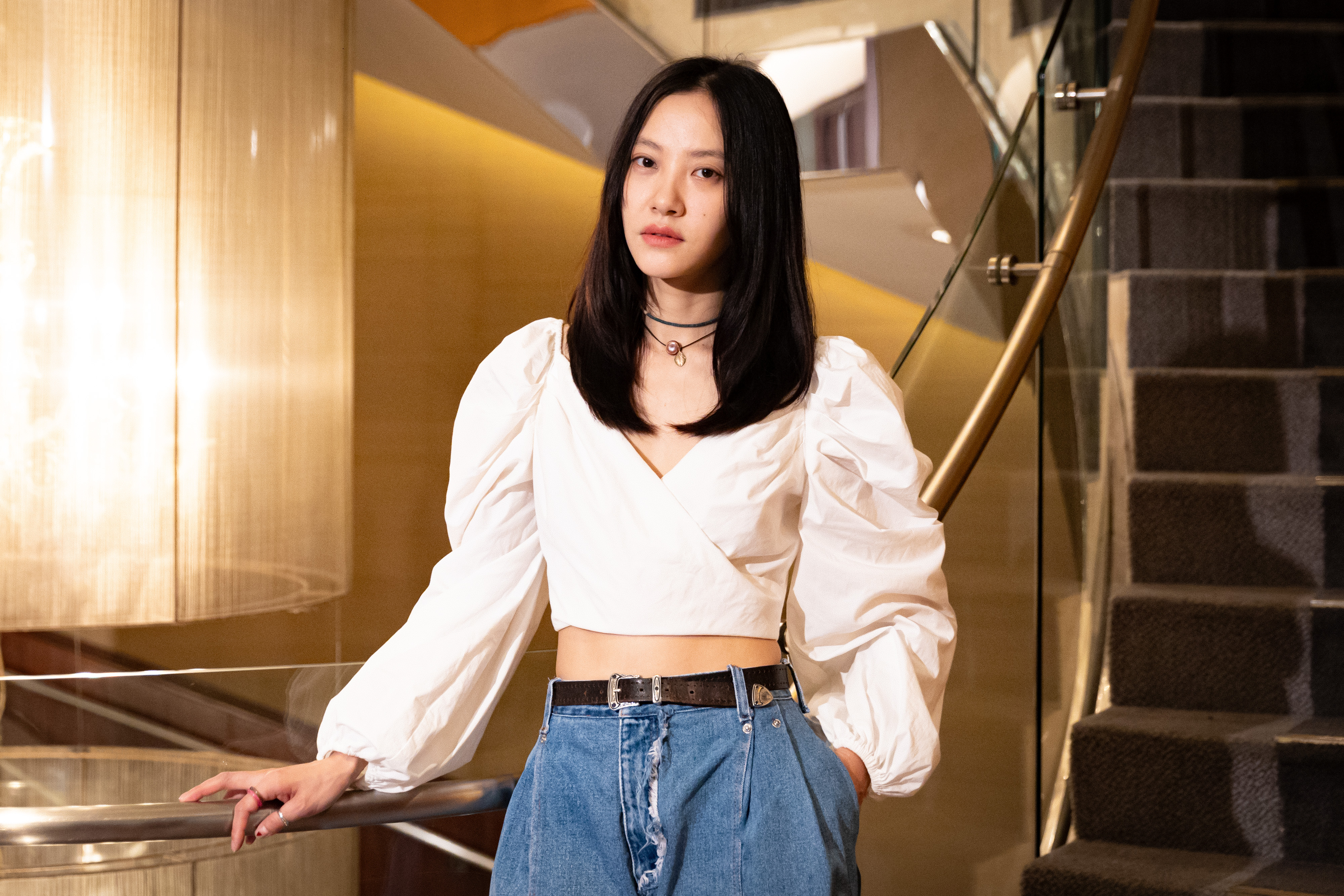未婚未育的周楚濋在2部《誤殺》系列不是懷孕就飾演母親，她唯有靠旁人的經驗來揣摩。（兩岸電影展提供）