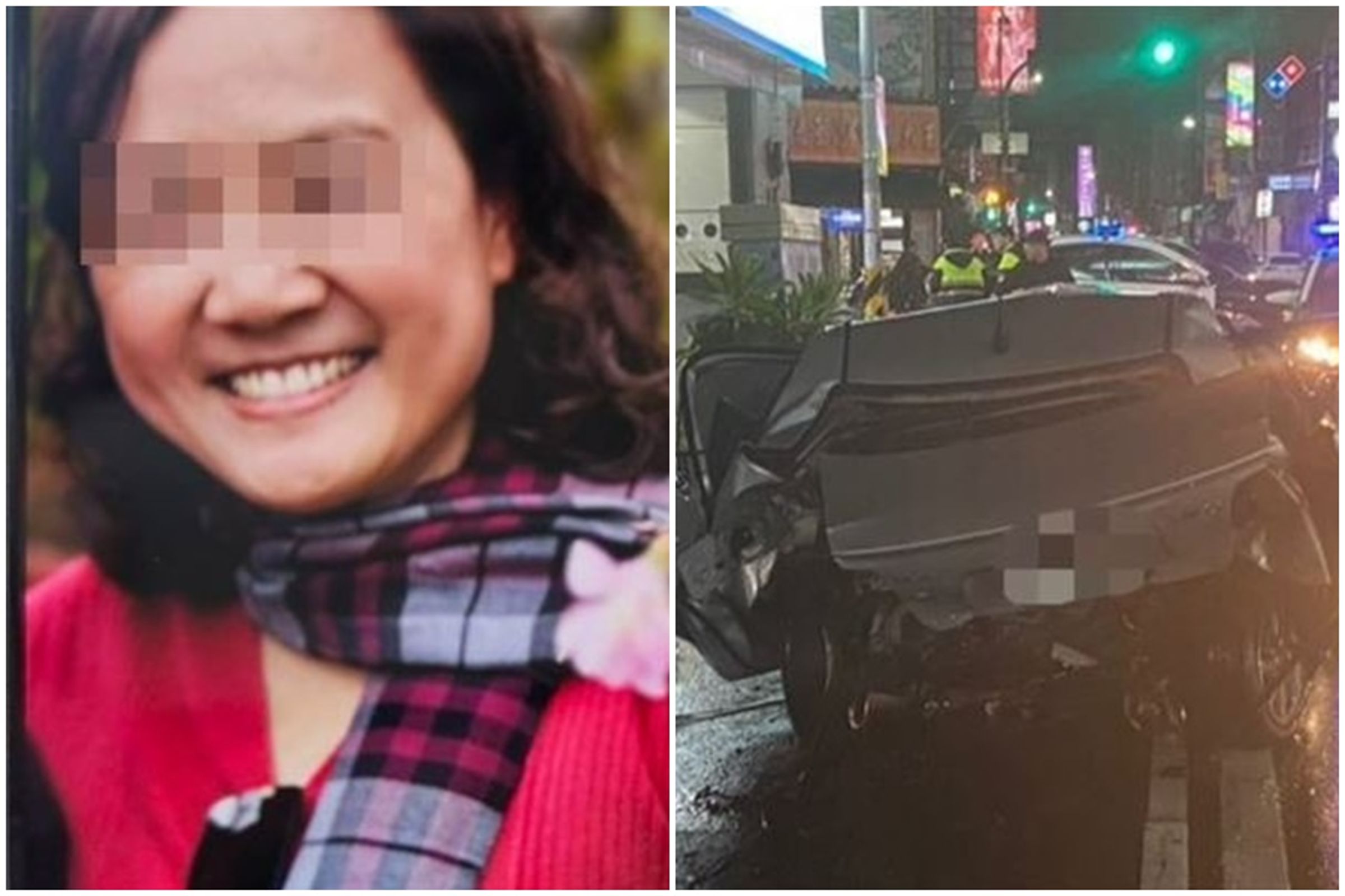 59歲鍾姓小學老師駕車,慘遭23歲林姓駕駛毒駕高速撞上喪命,家屬與校方悲痛萬分。(翻攝畫面)