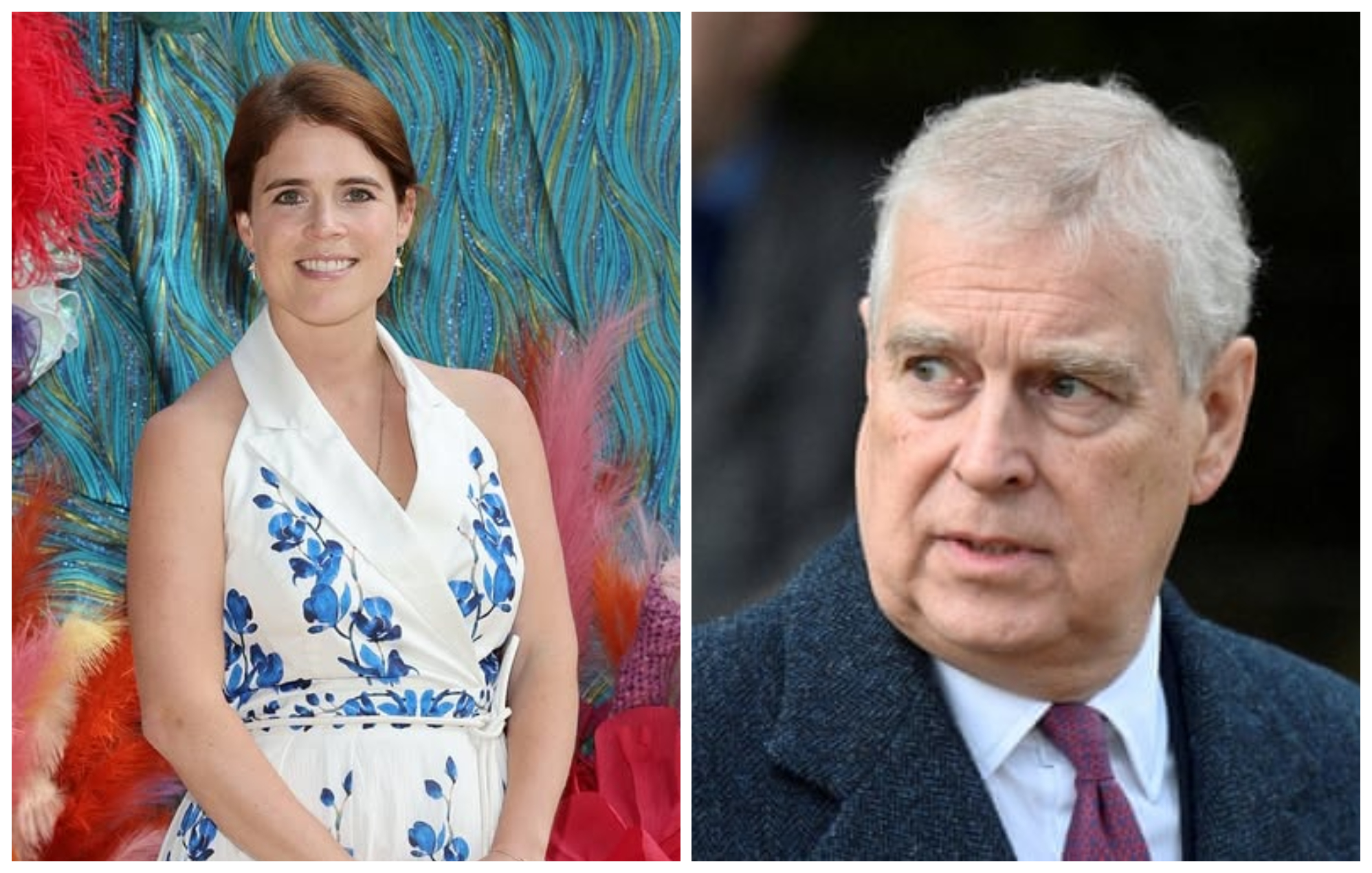 尤金尼公主（左圖）被爆已和父親安德魯前王子（右圖）全面斷絕往來。（翻攝princesseugenie IG、X@kindaintoit__）