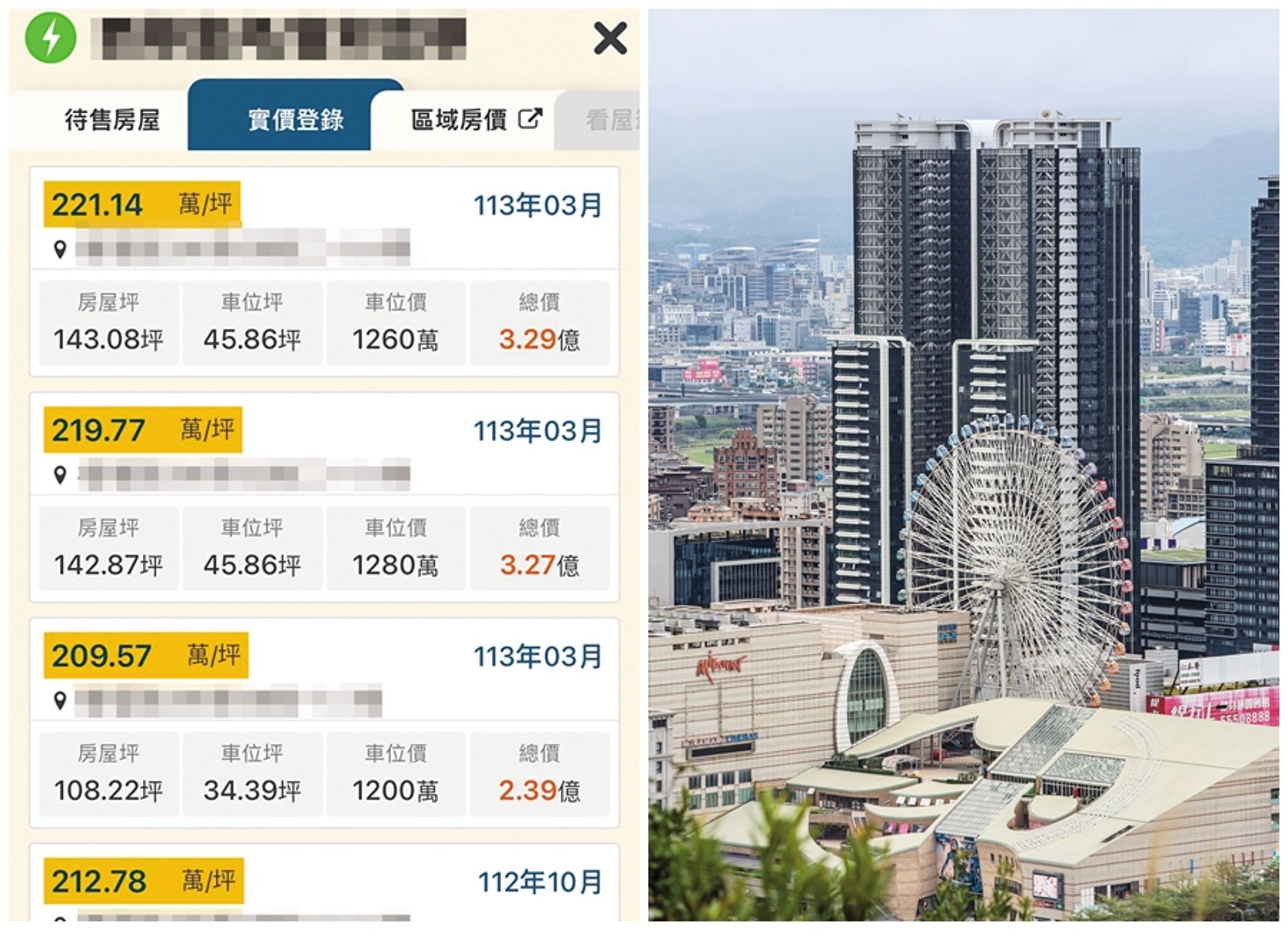 北市大直豪宅實價登錄一坪要價210萬元起,要價不菲。(翻攝自網路)