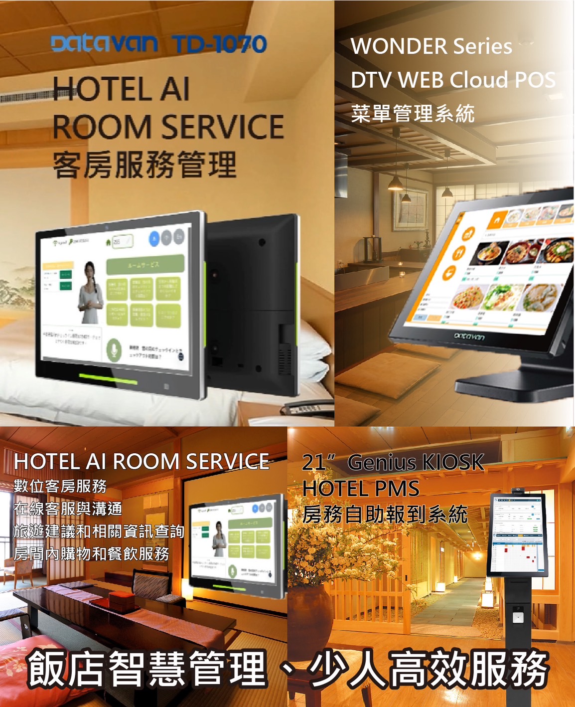鴻翊國際以自助報到機器引領,打造智慧飯店應用場景。(鴻翊國際提供)