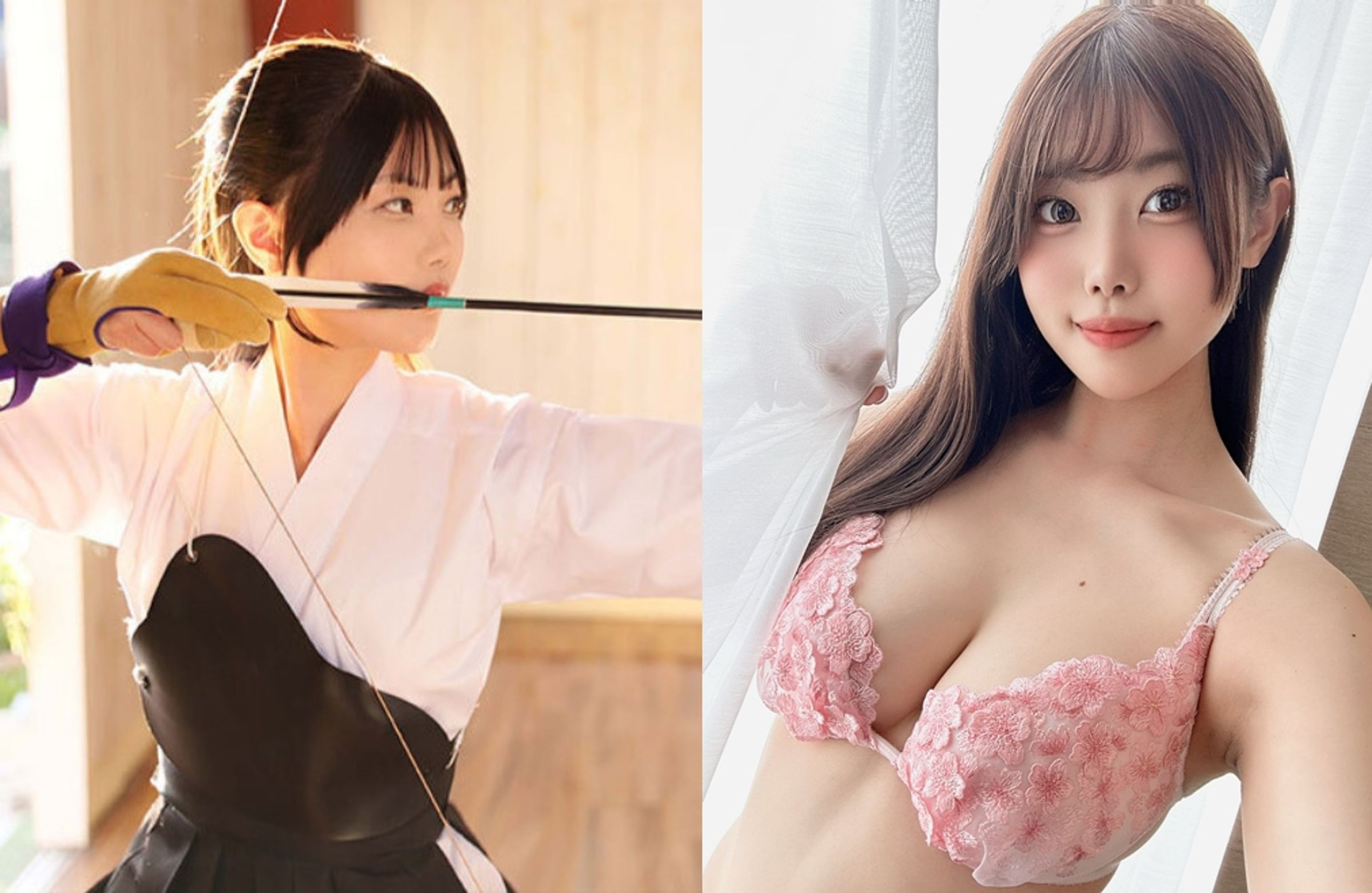 射箭好手的淺風唯上圍豐滿,近期決定出道當AV女優。(翻攝X@Yui_Asakaze、劇照)