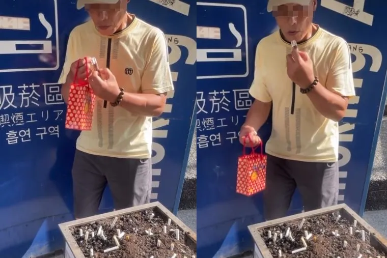有民眾目擊1名男子疑似吸食依托咪酯，疑因藥物作用導致全身不停顫抖、精神恍惚。（翻攝自Threads@super_delicious_yakult）