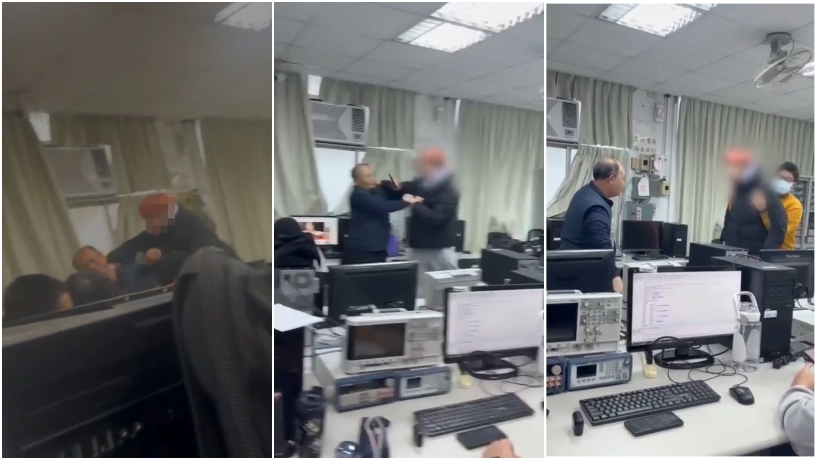 龍華科大學生出拳毆打老師，遭攔阻後還不斷叫囂。（翻攝Dcard）