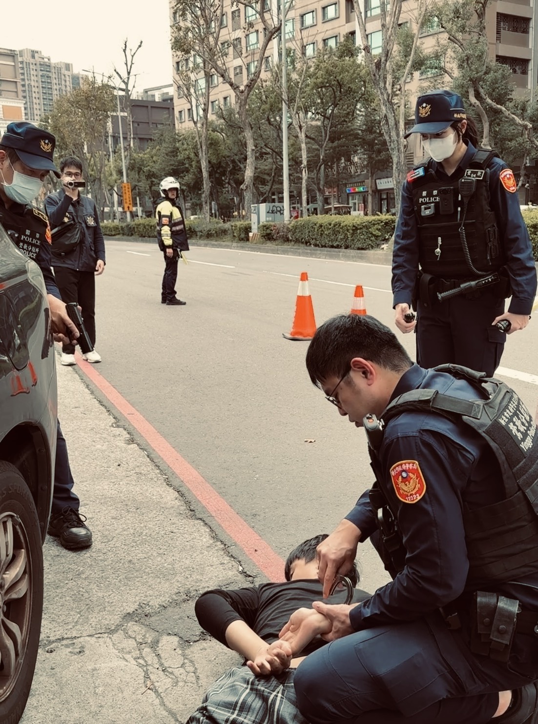 防搶演練，警方動員大批警方參與。（警方提供）